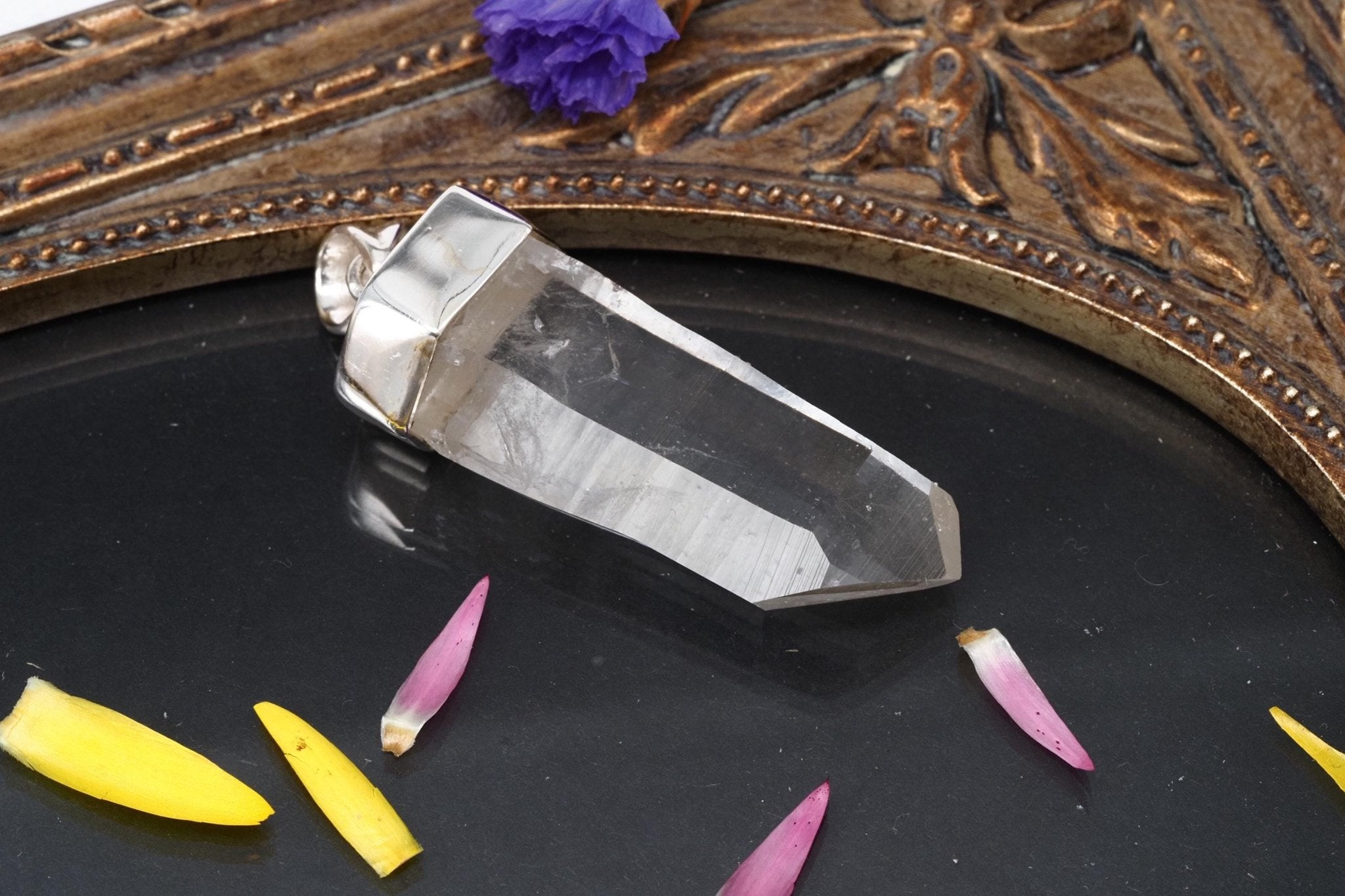 Lemuria Bergkristall Anhänger Silber Länge 47mm mit Öse