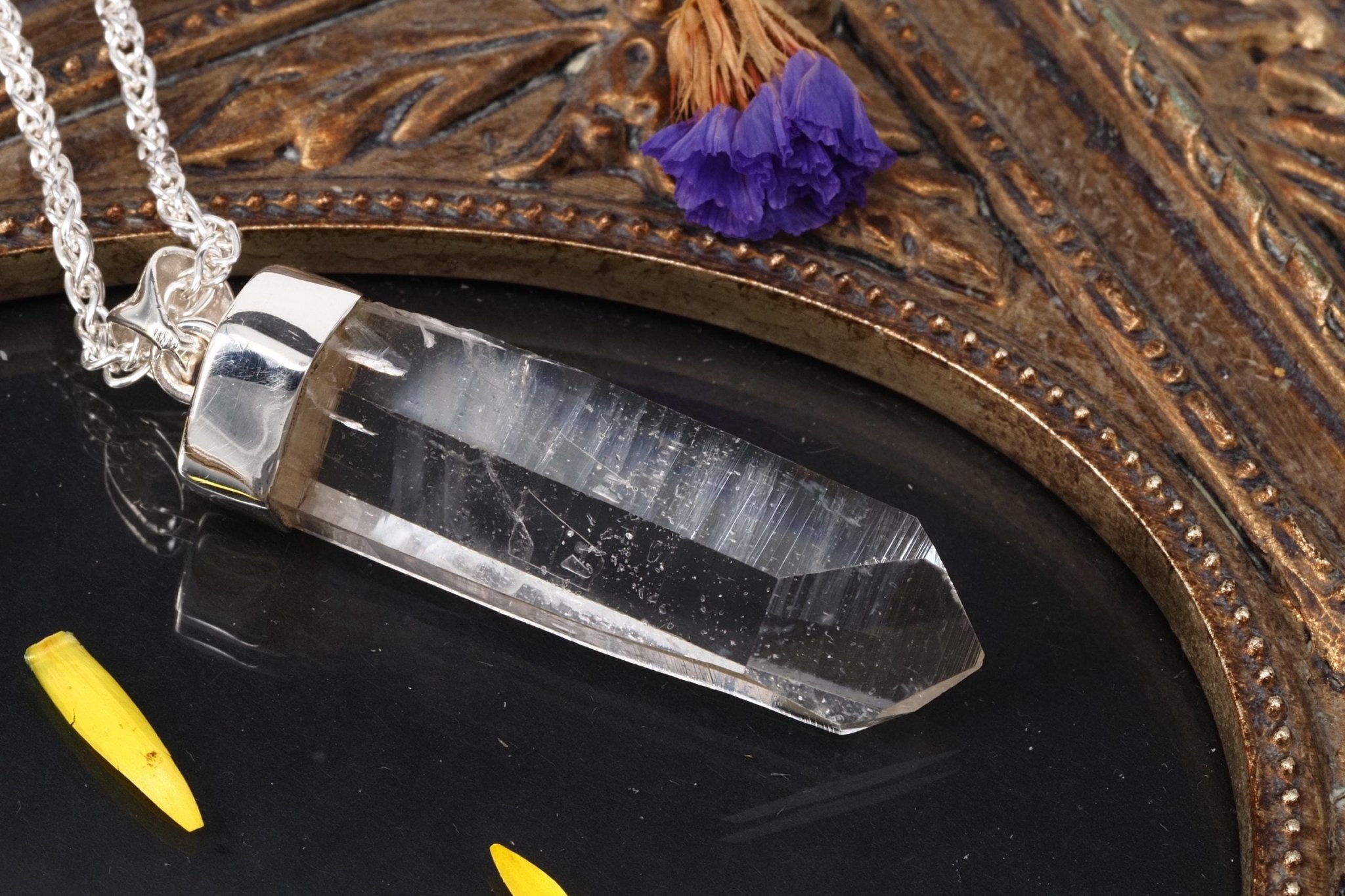 Lemuria Bergkristall Anhänger Silber Länge 51mm mit Öse