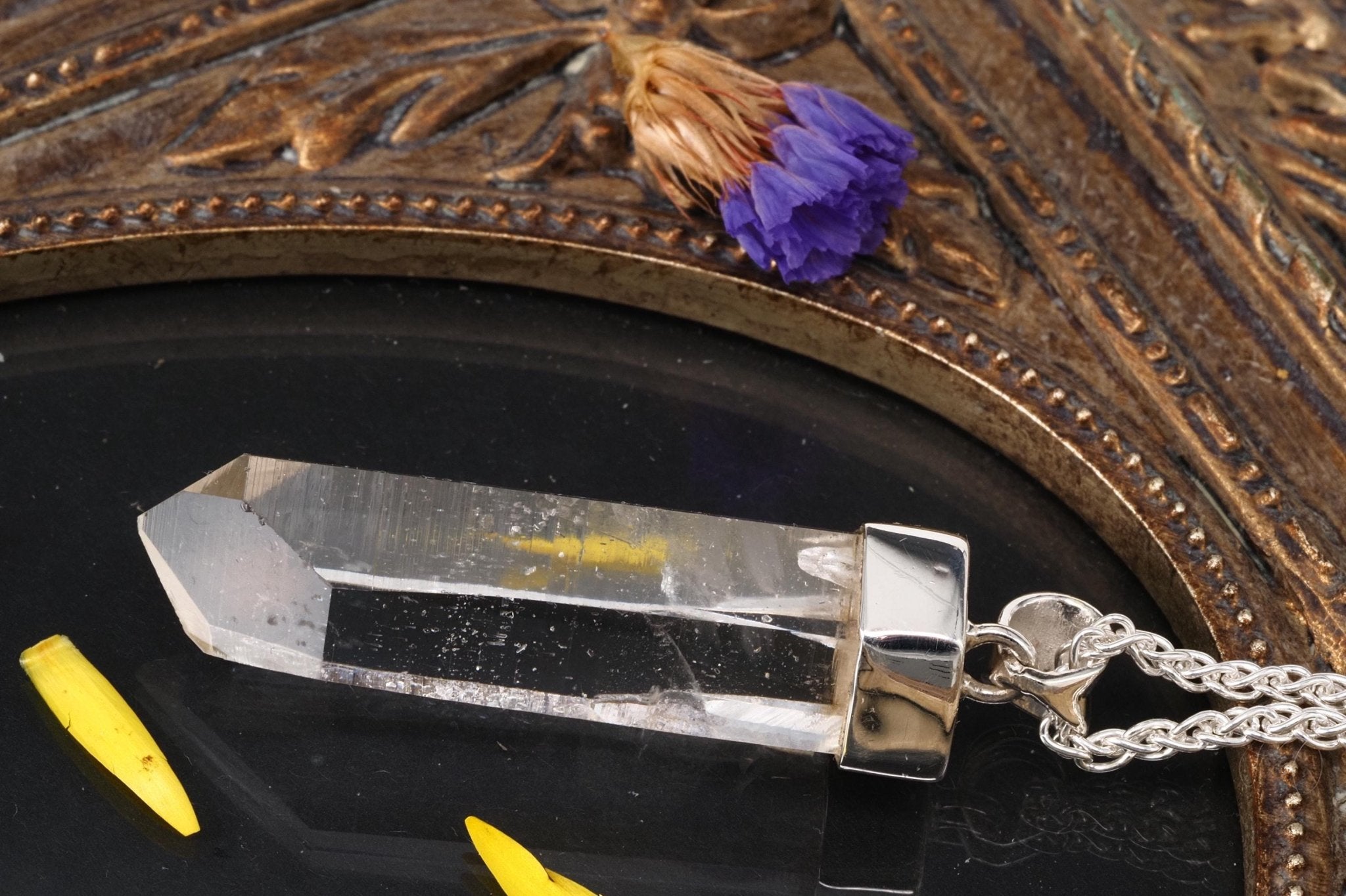 Lemuria Bergkristall Anhänger Silber Länge 51mm mit Öse