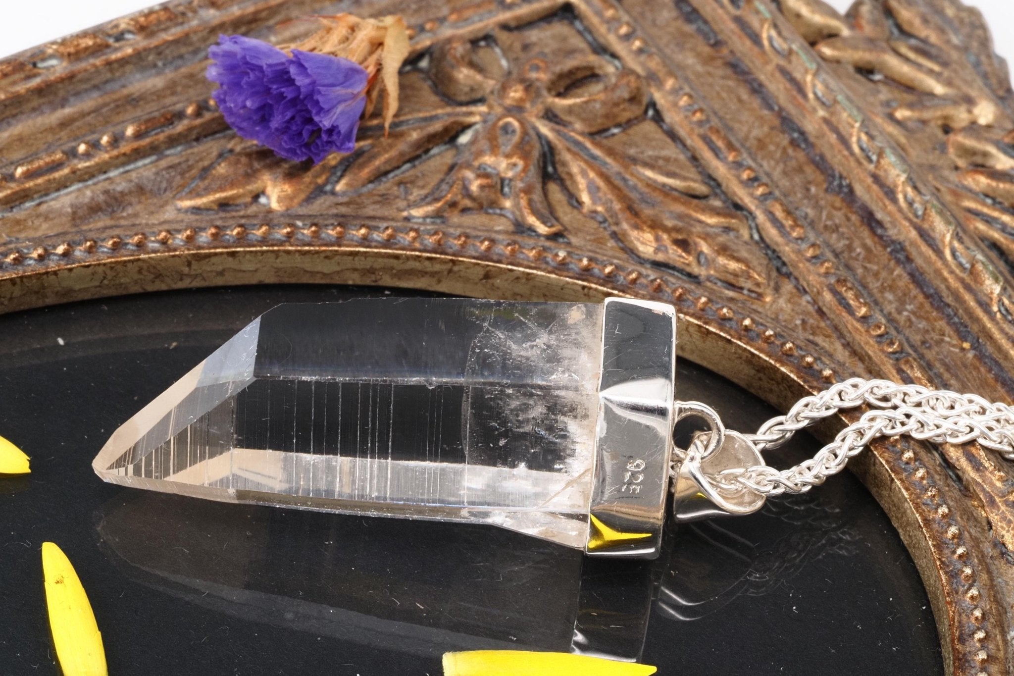 Lemuria Bergkristall Anhänger Silber Länge 53mm mit Öse