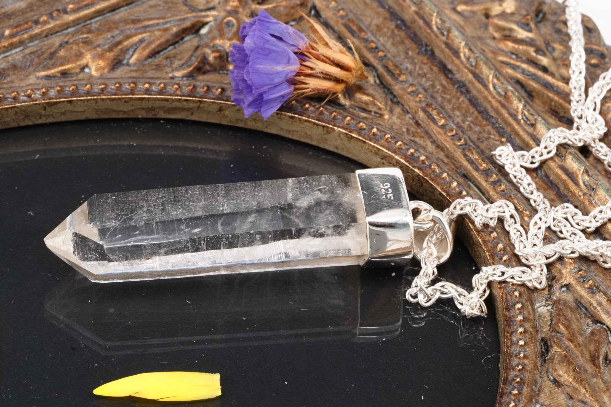 Lemuria Bergkristall Anhänger Silber Länge 54mm mit Öse