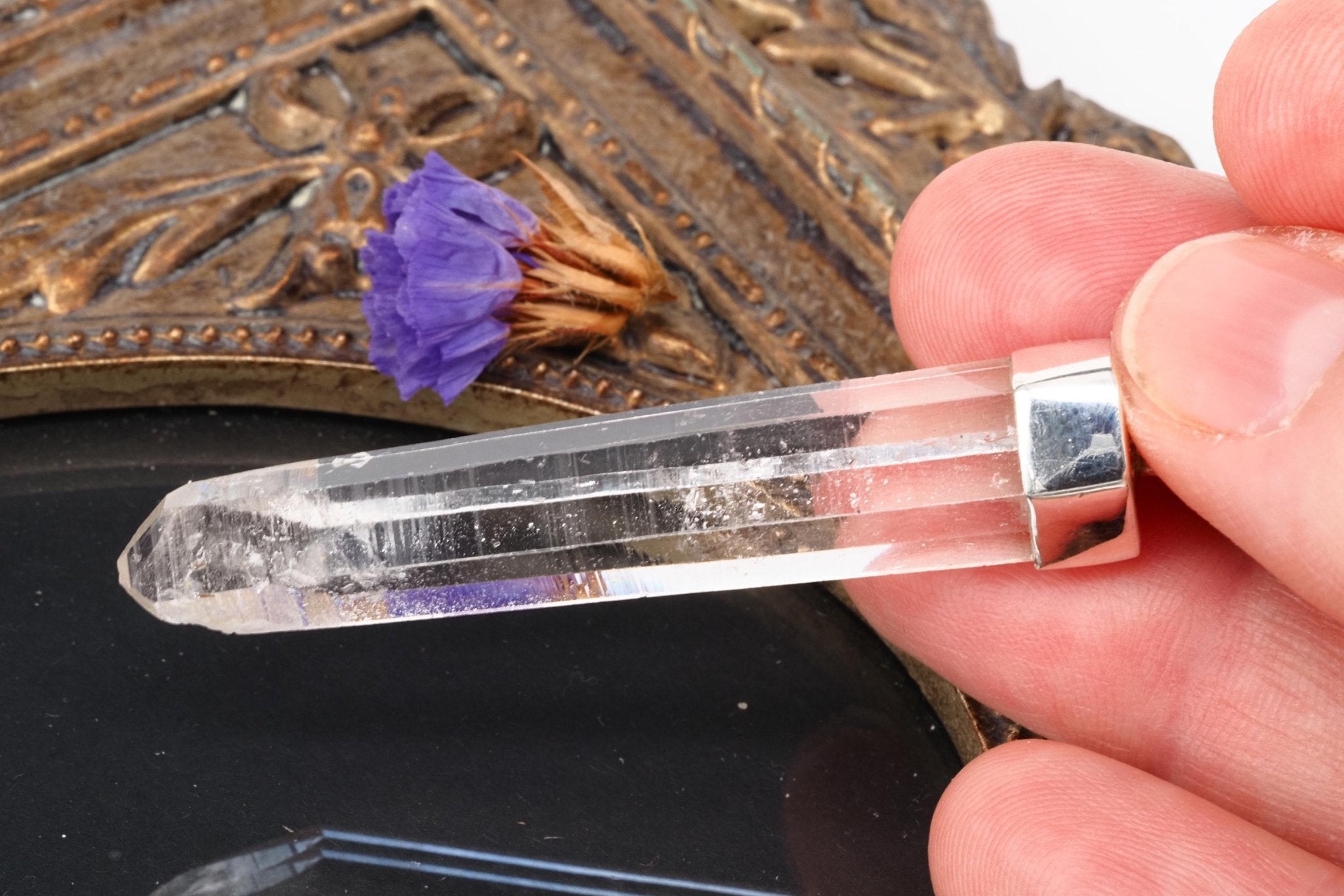 Lemuria Bergkristall AnhÀnger Sterling Silber Kolumbien