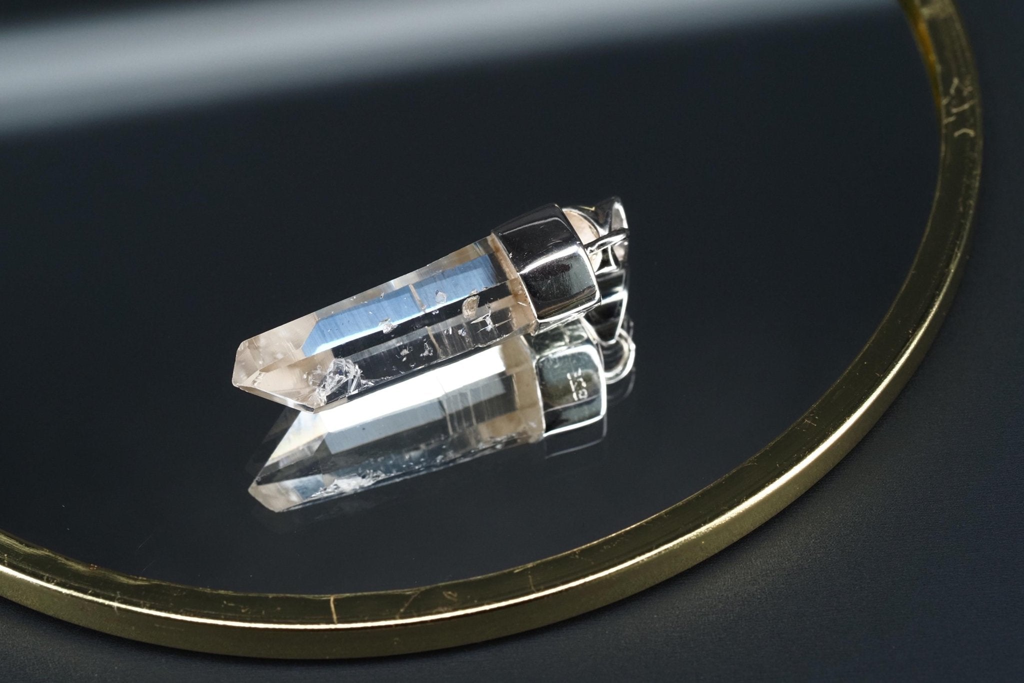 Lemurien Bergkristall Anhänger Silber Länge 36mm mit Öse