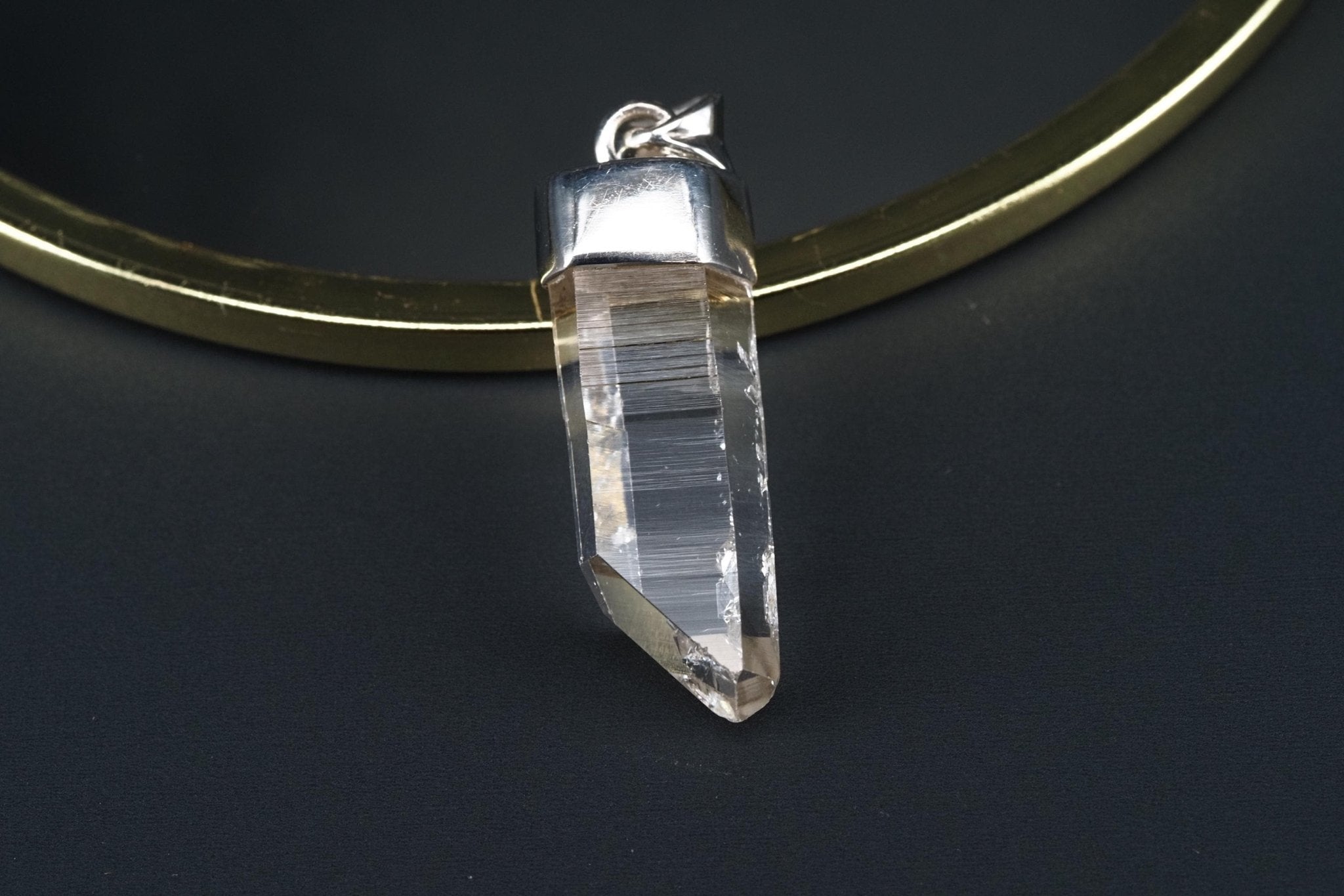 Lemurien Bergkristall Anhänger Silber Länge 36mm mit Öse