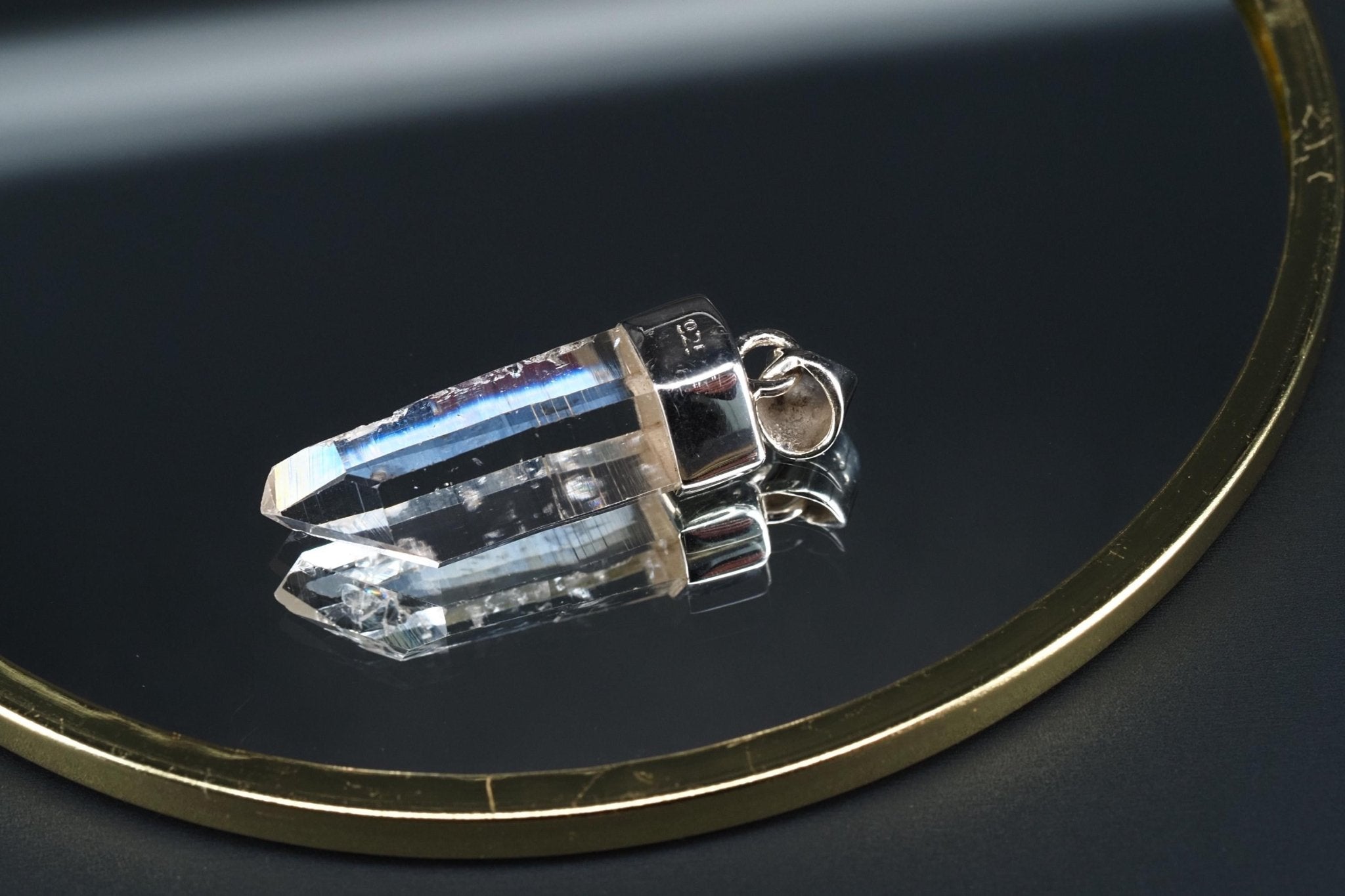 Lemurien Bergkristall Anhänger Silber Länge 36mm mit Öse