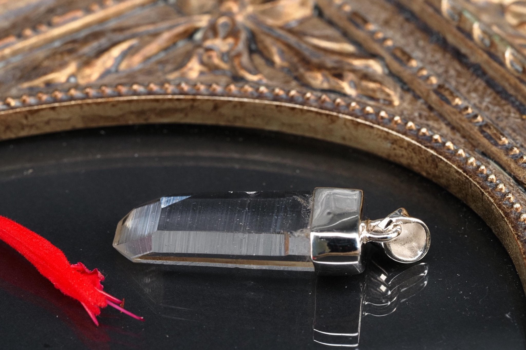 Lemurien Bergkristall Anhänger Silber Länge 37mm mit Öse