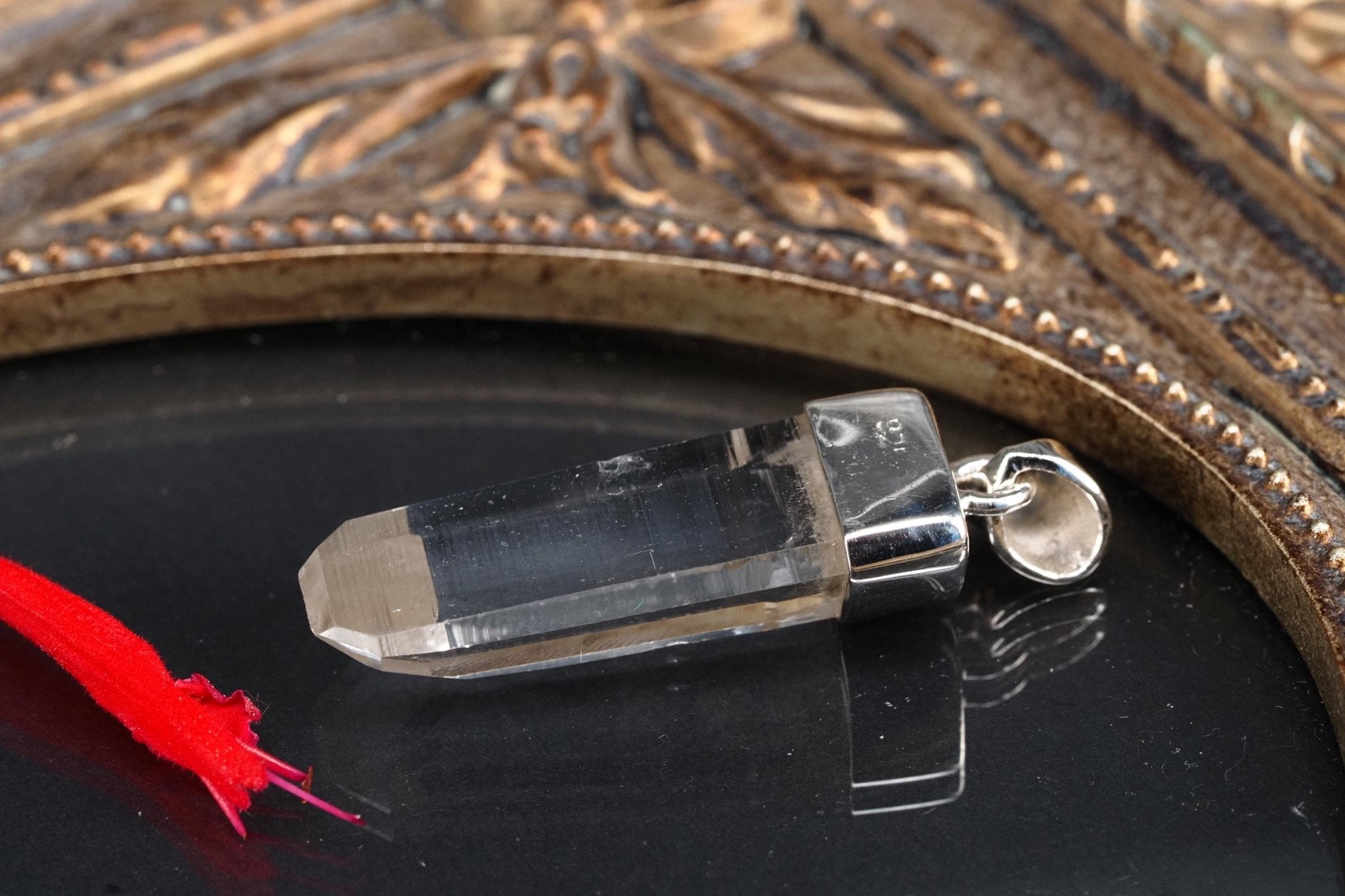 Lemurien Bergkristall Anhänger Silber Länge 37mm mit Öse