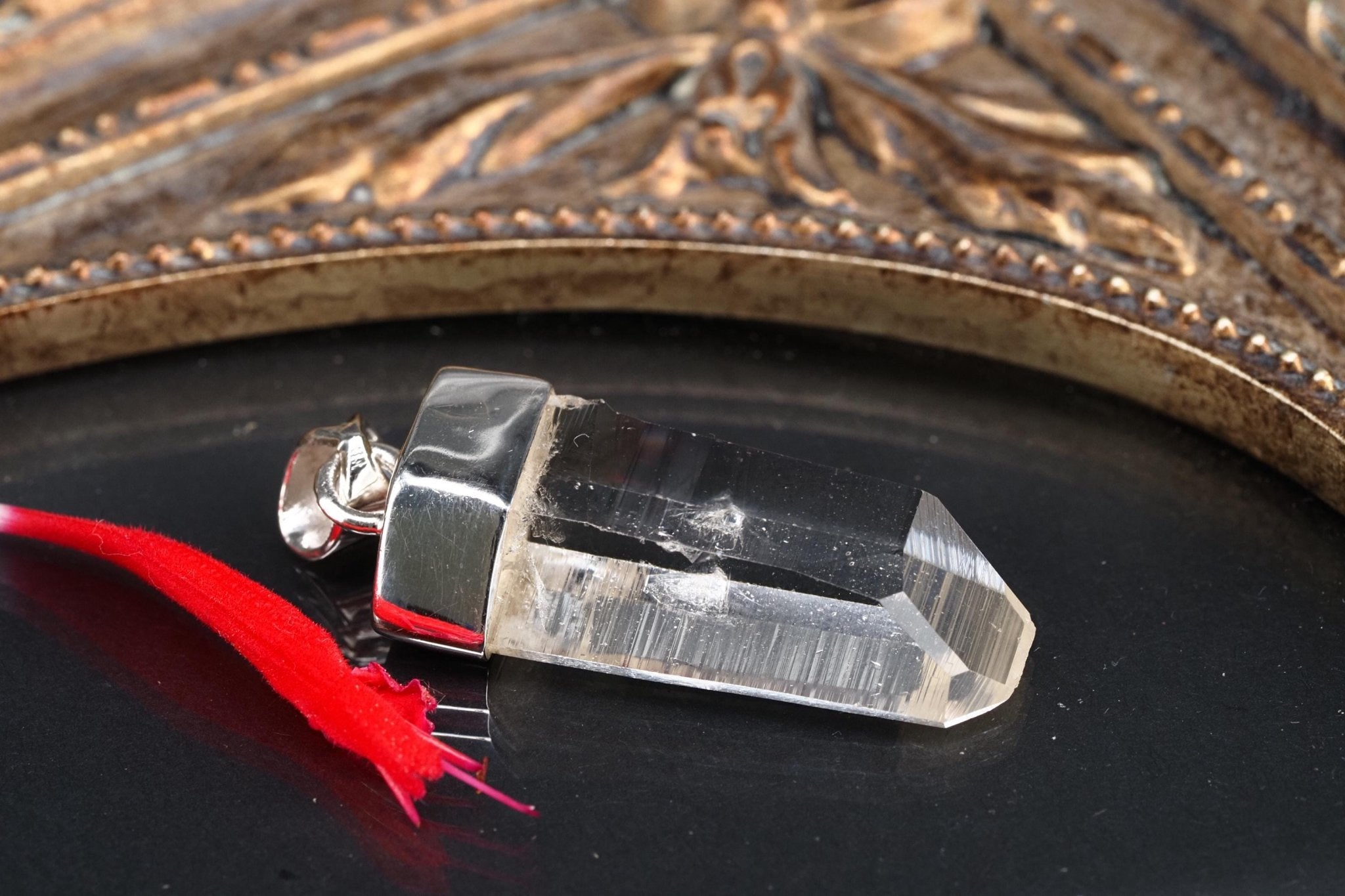 Lemurien Bergkristall Anhänger Silber Länge 37mm mit Öse