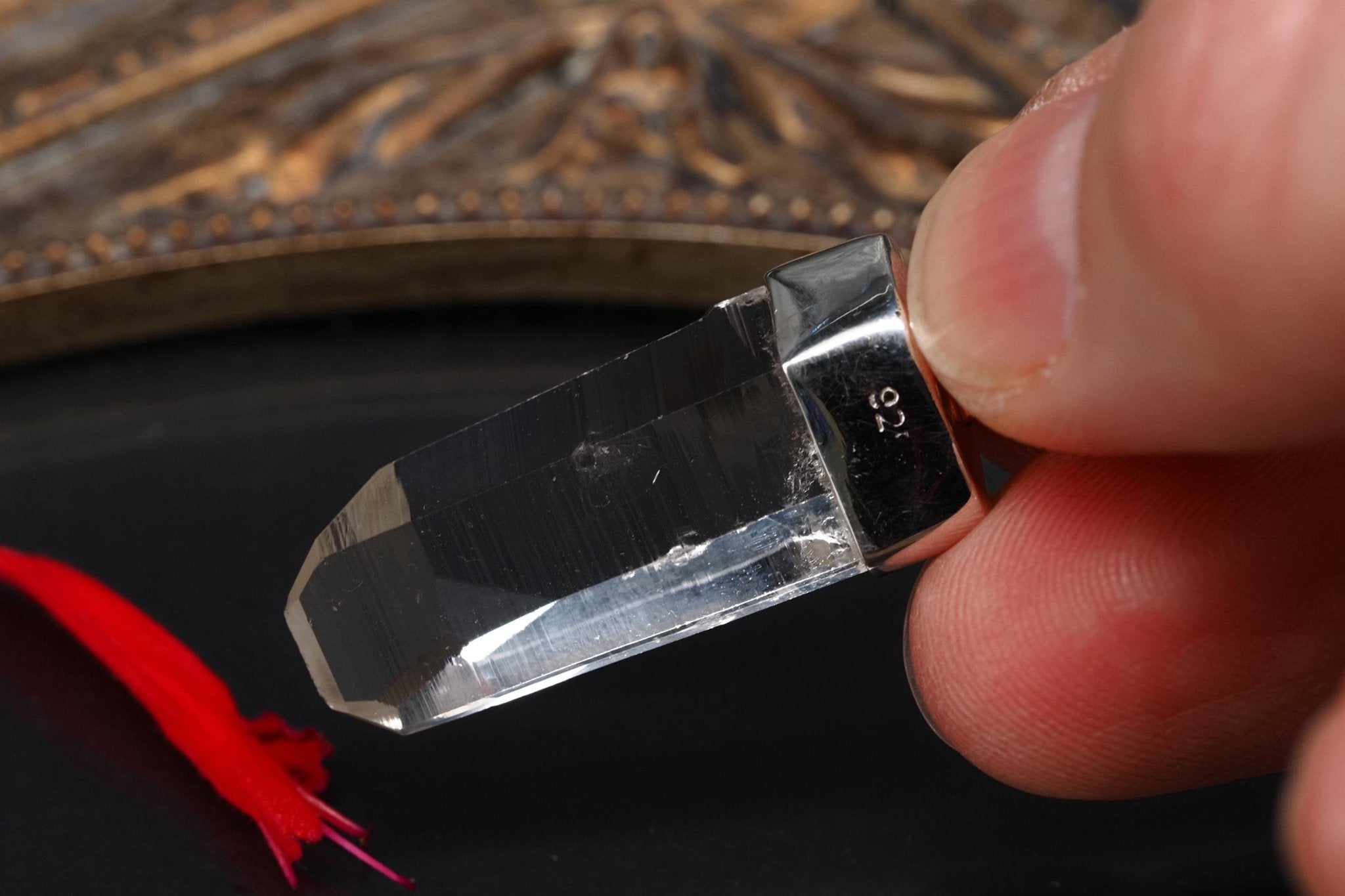 Lemurien Bergkristall Anhänger Silber Länge 37mm mit Öse