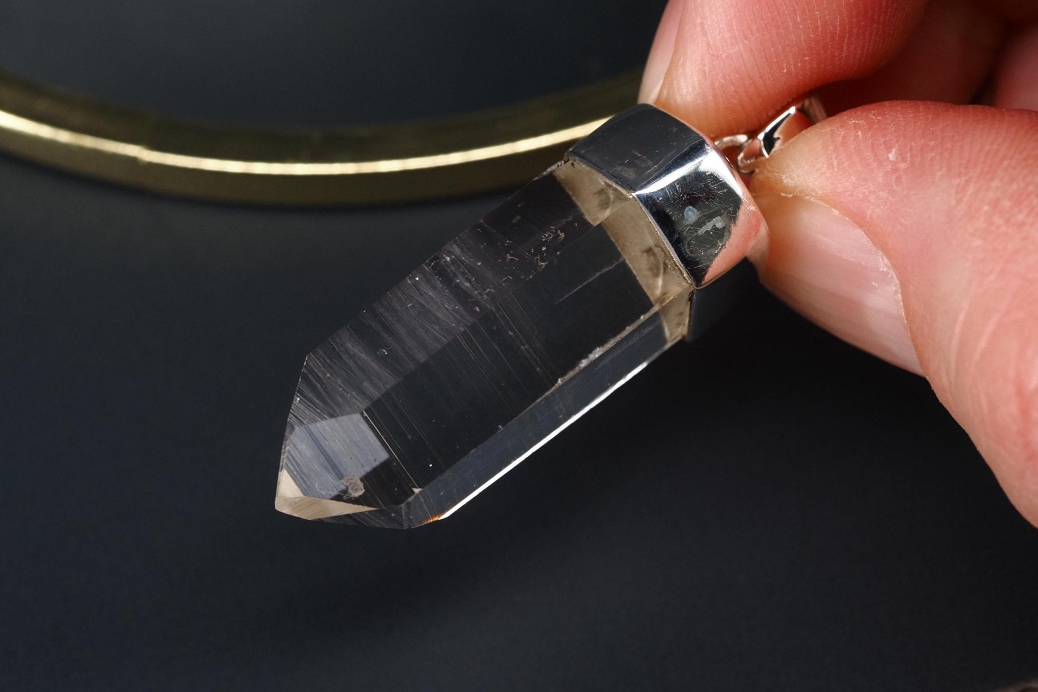 Lemurien Bergkristall Anhänger Silber Länge 39,1mm mit Öse