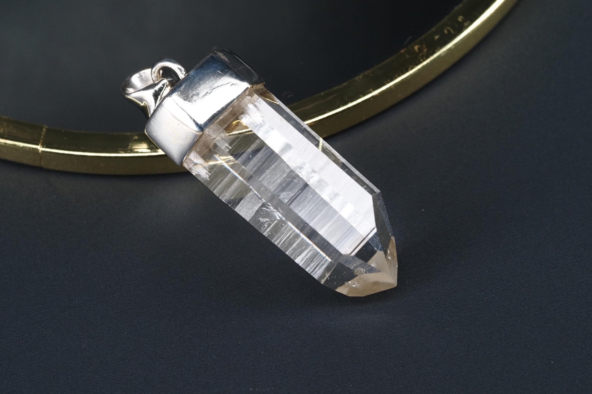 Lemurien Bergkristall Anhänger Silber Länge 39,1mm mit Öse