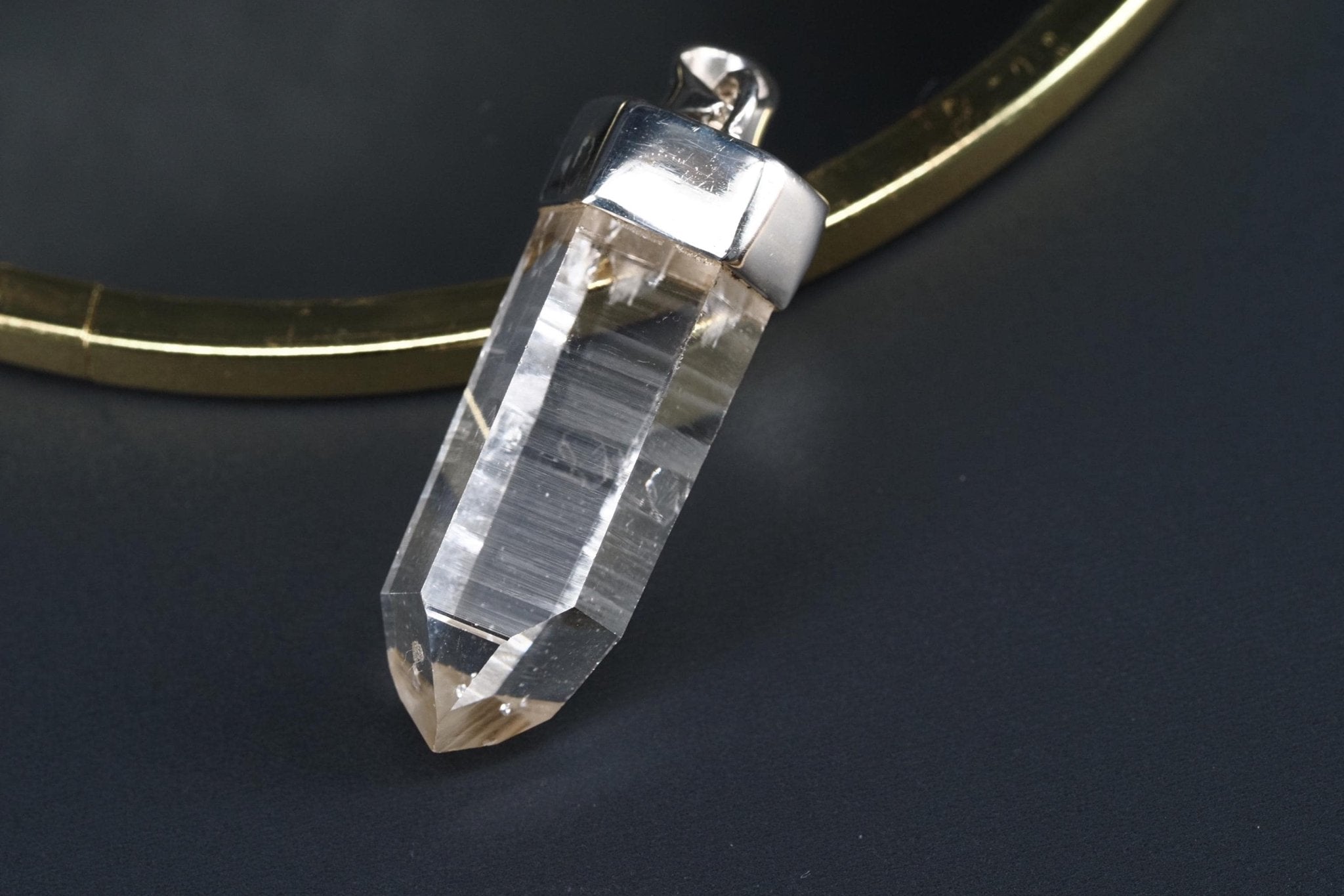 Lemurien Bergkristall Anhänger Silber Länge 39,1mm mit Öse