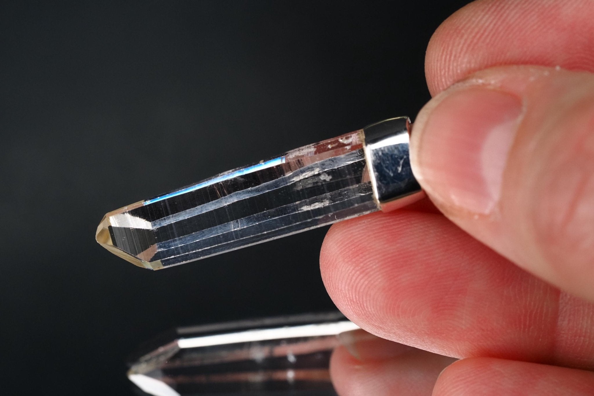 Lemurien Bergkristall Anhänger Silber Länge 42,8mm mit Öse