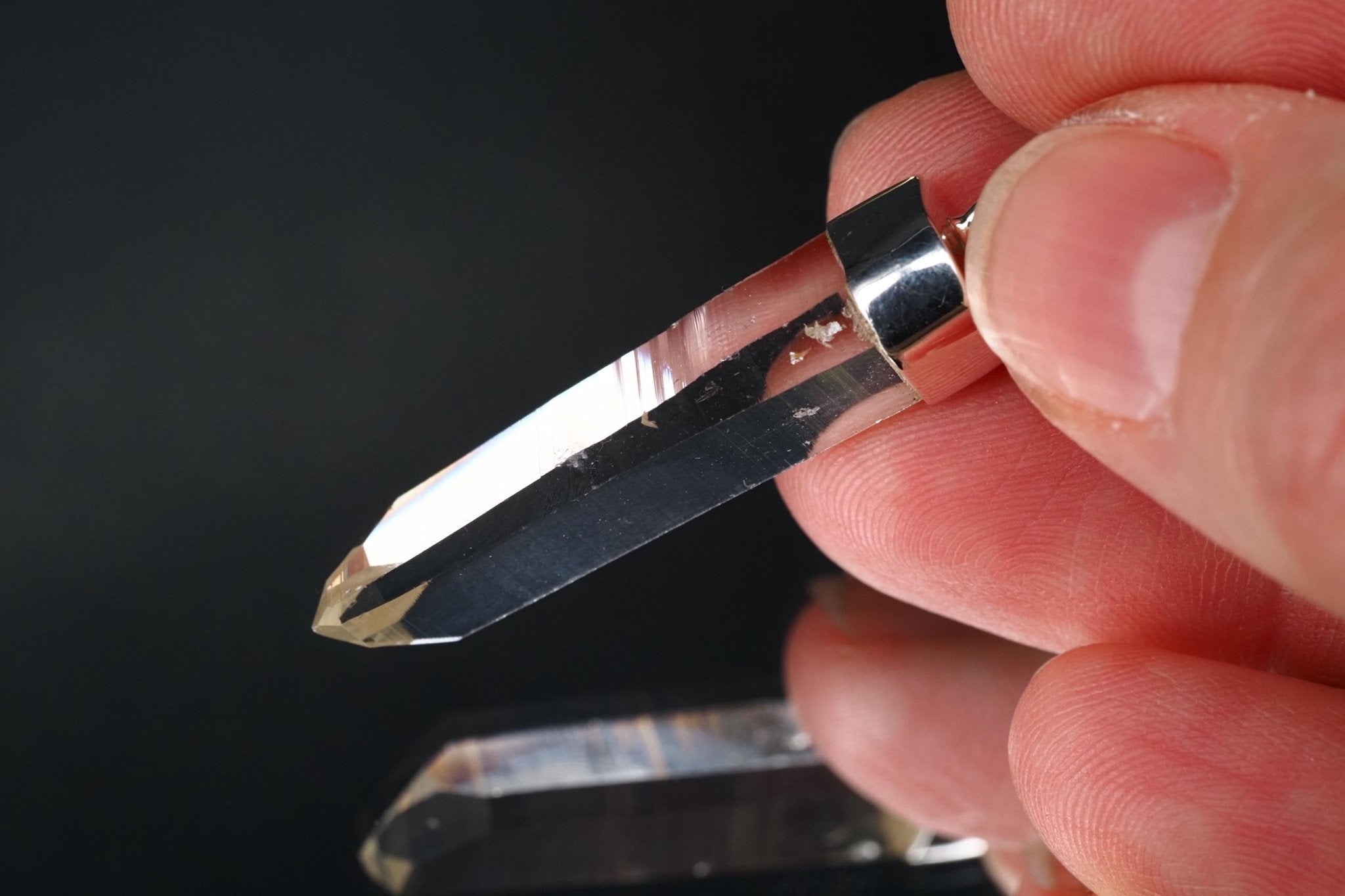 Lemurien Bergkristall Anhänger Silber Länge 42,8mm mit Öse