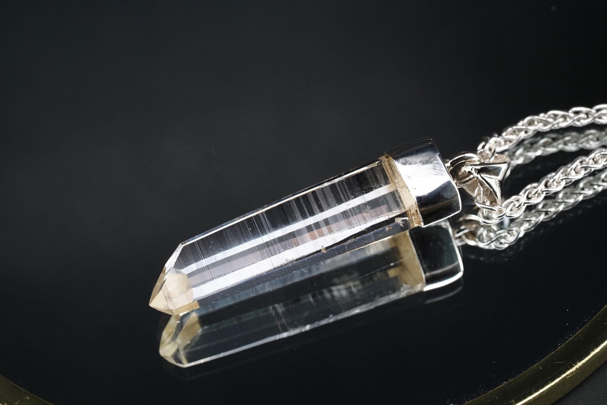 Lemurien Bergkristall Anhänger Silber Länge 42,8mm mit Öse