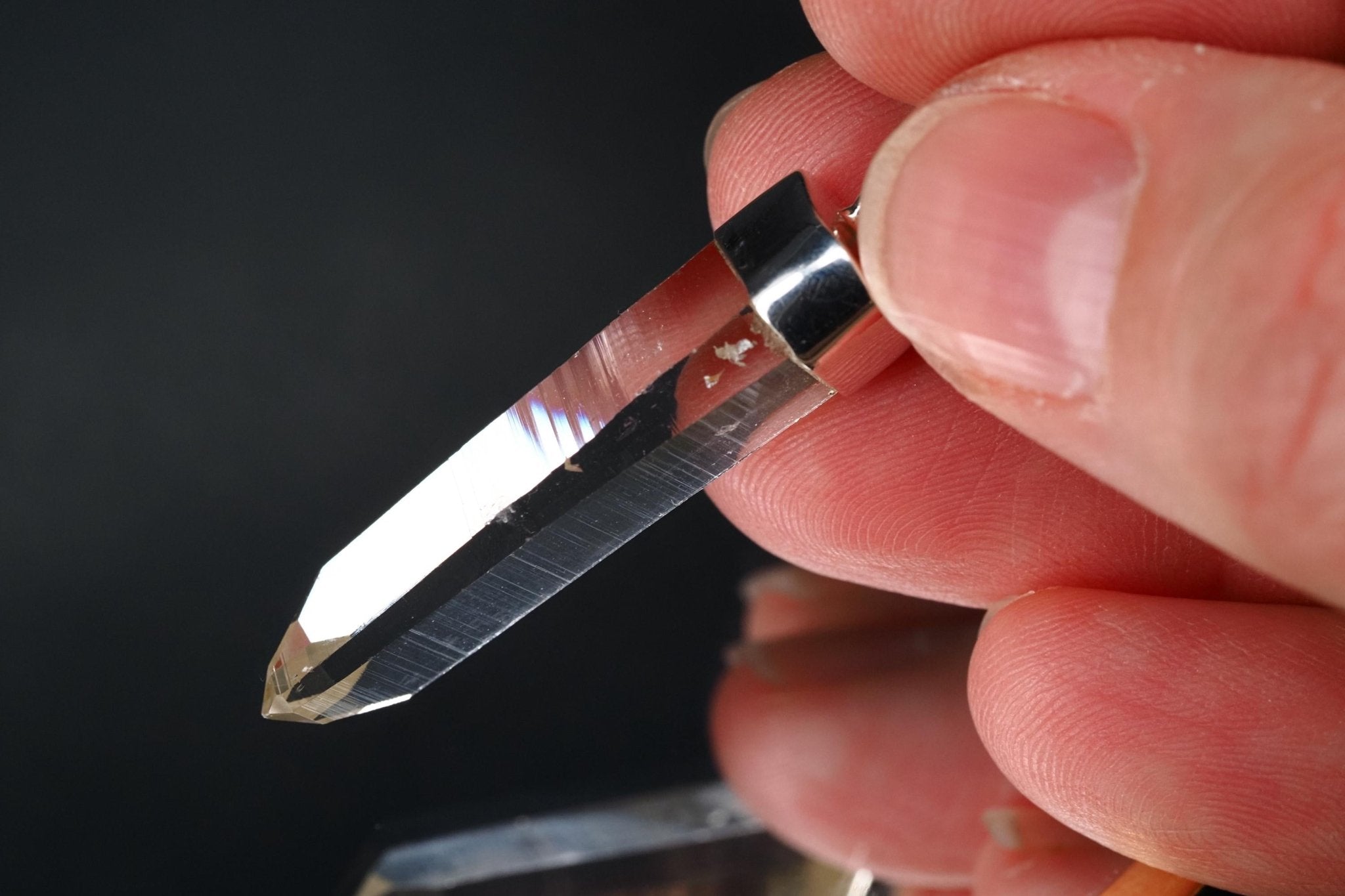 Lemurien Bergkristall Anhänger Silber Länge 42,8mm mit Öse