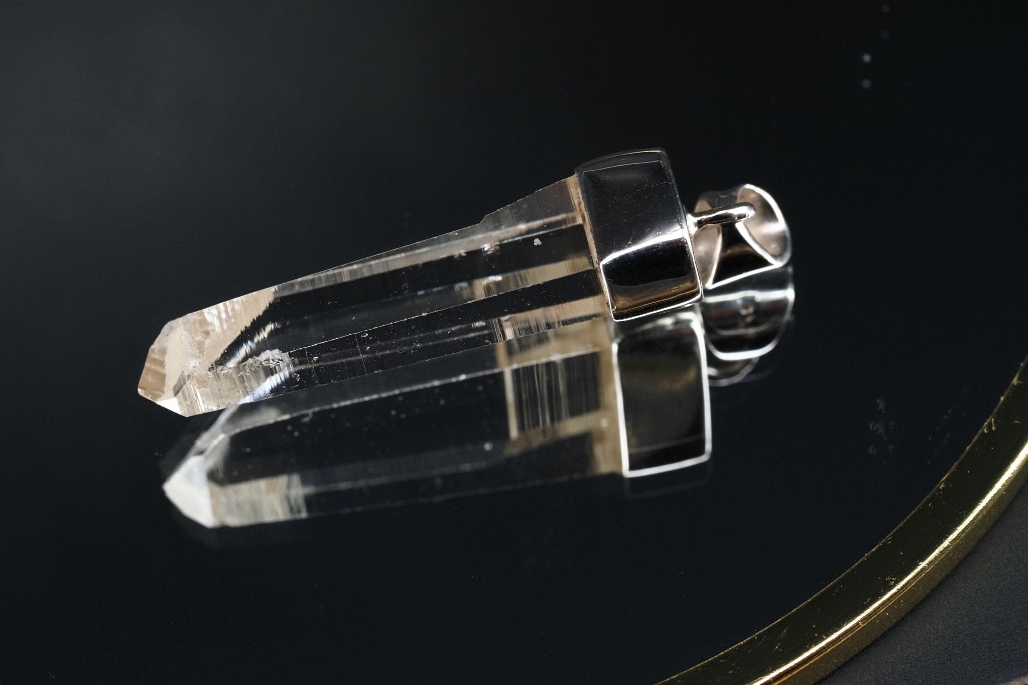 Lemurien Bergkristall Anhänger Silber Länge 42,9mm mit Öse