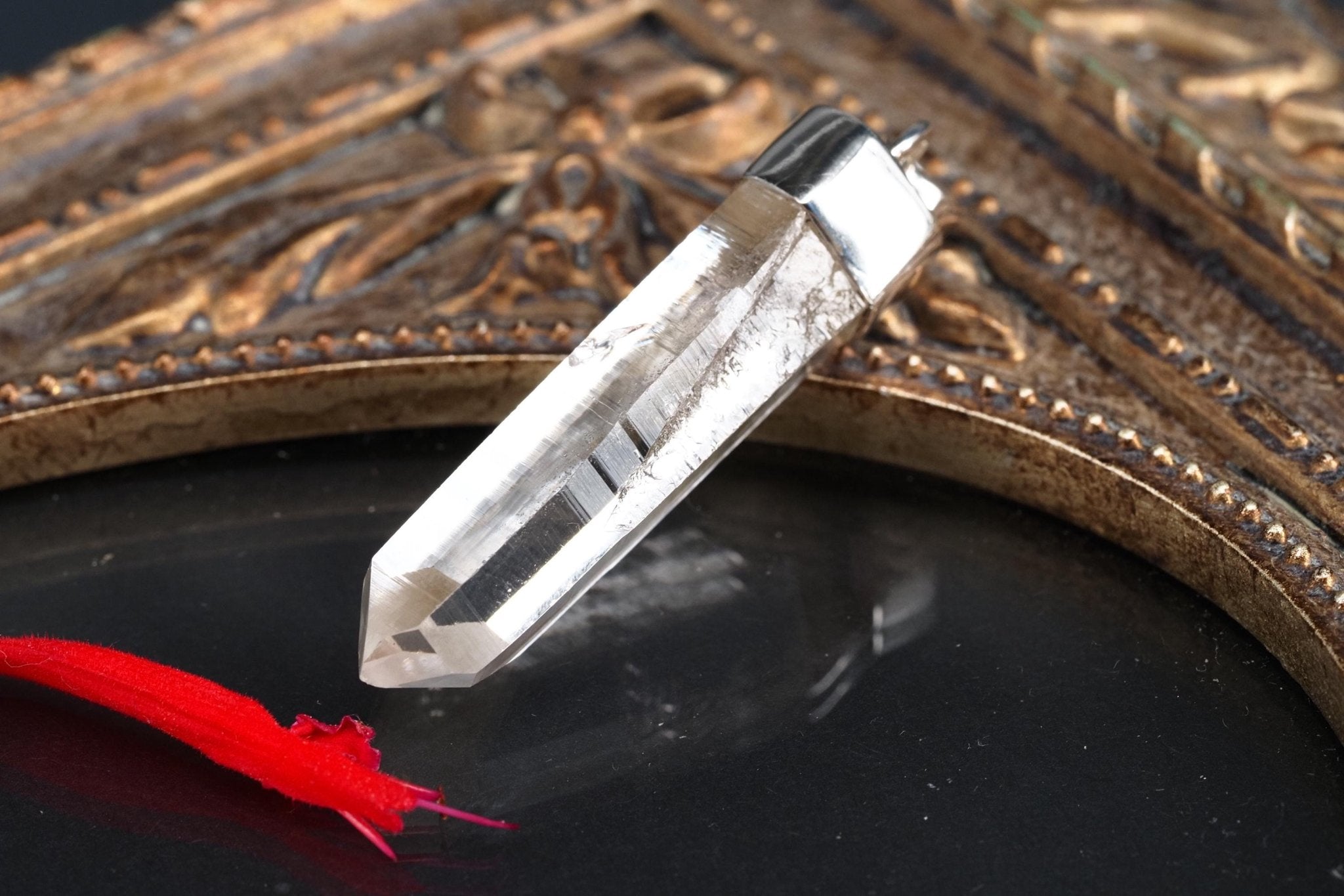 Lemurien Bergkristall Anhänger Silber Länge 44mm mit Öse