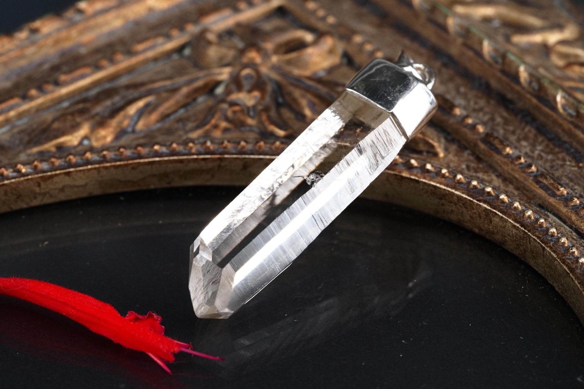 Lemurien Bergkristall Anhänger Silber Länge 44mm mit Öse