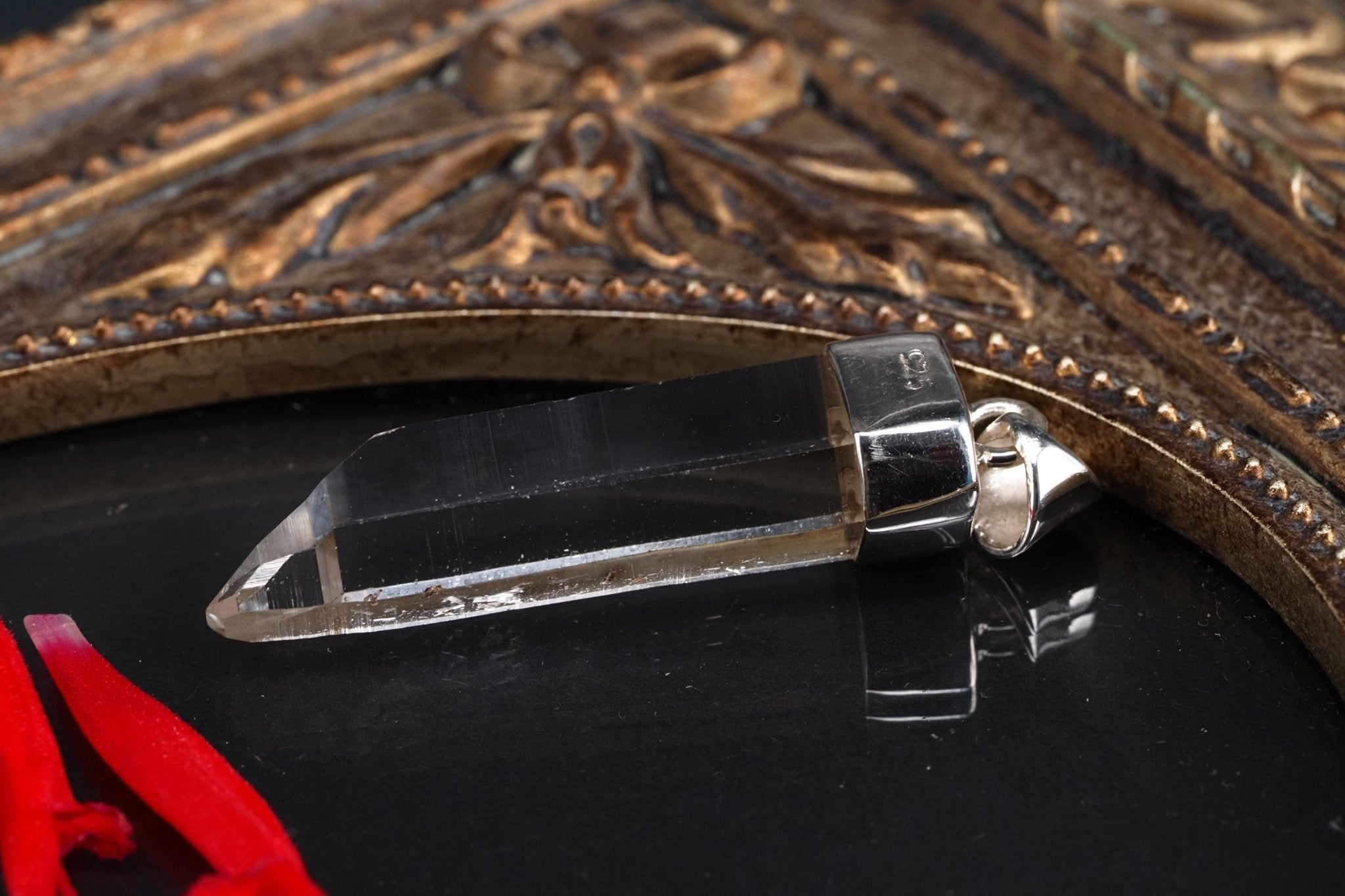 Lemurien Bergkristall Anhänger Silber Länge 44mm mit Öse