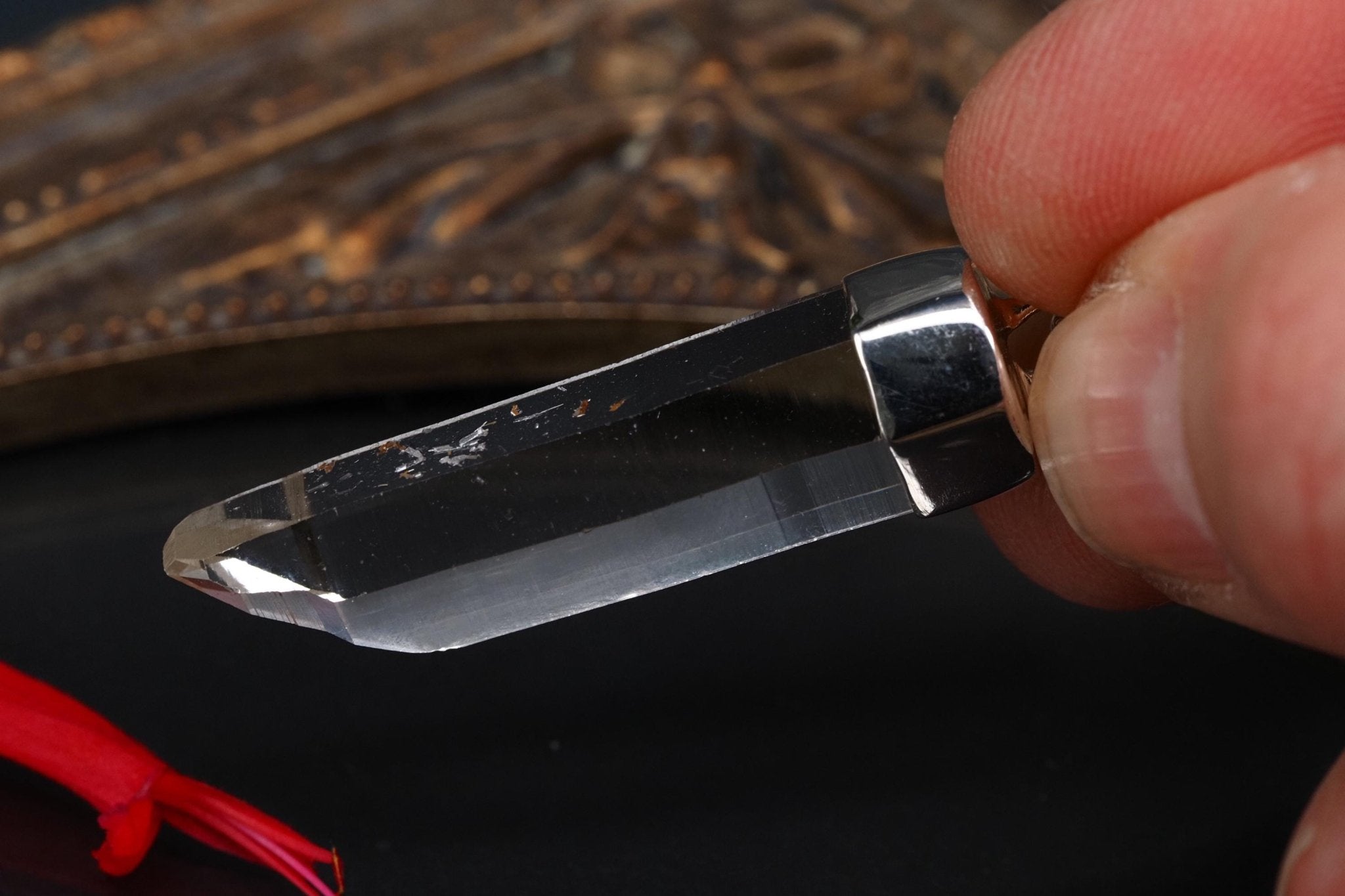 Lemurien Bergkristall Anhänger Silber Länge 45mm mit Öse