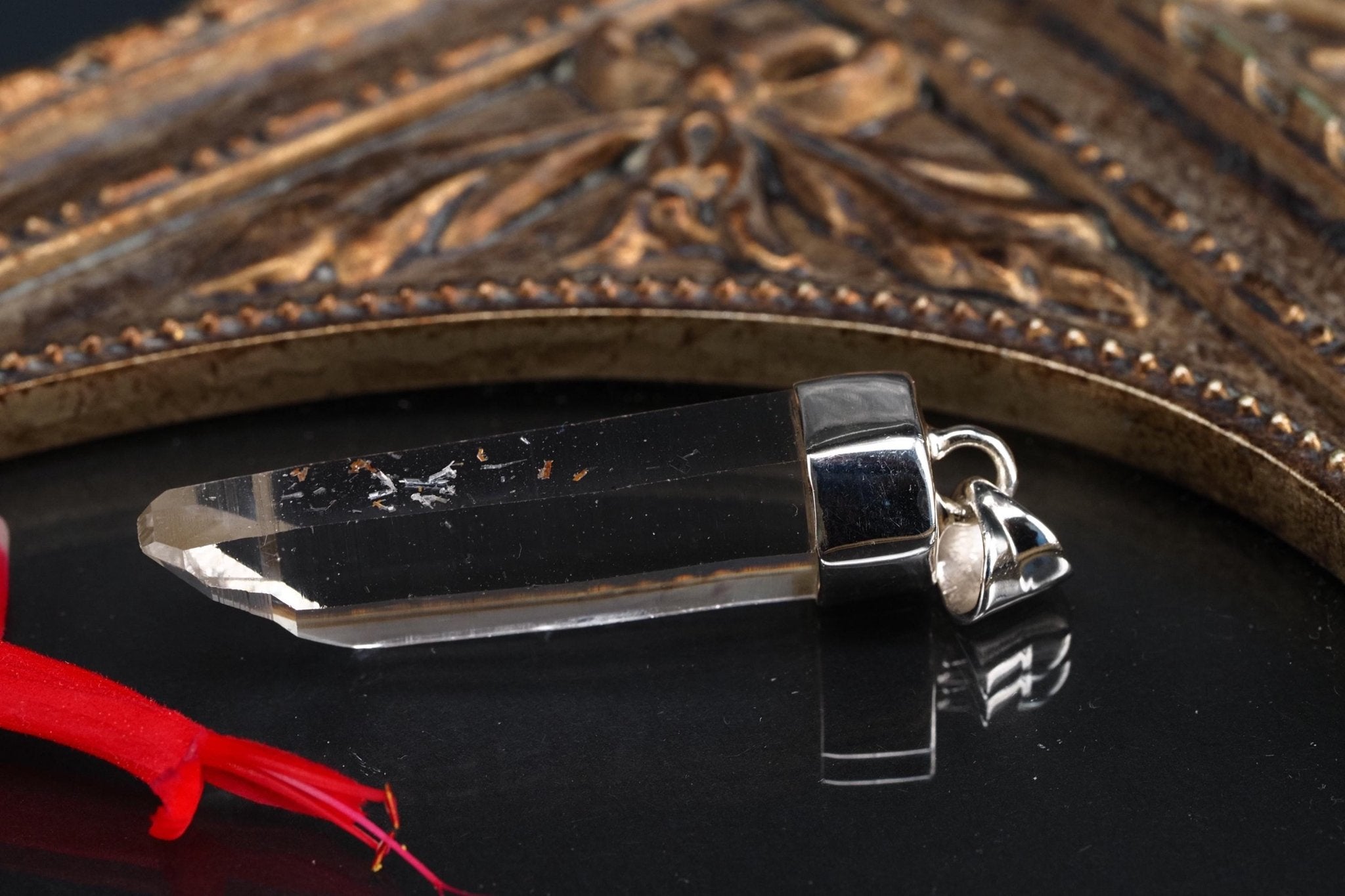 Lemurien Bergkristall Anhänger Silber Länge 45mm mit Öse