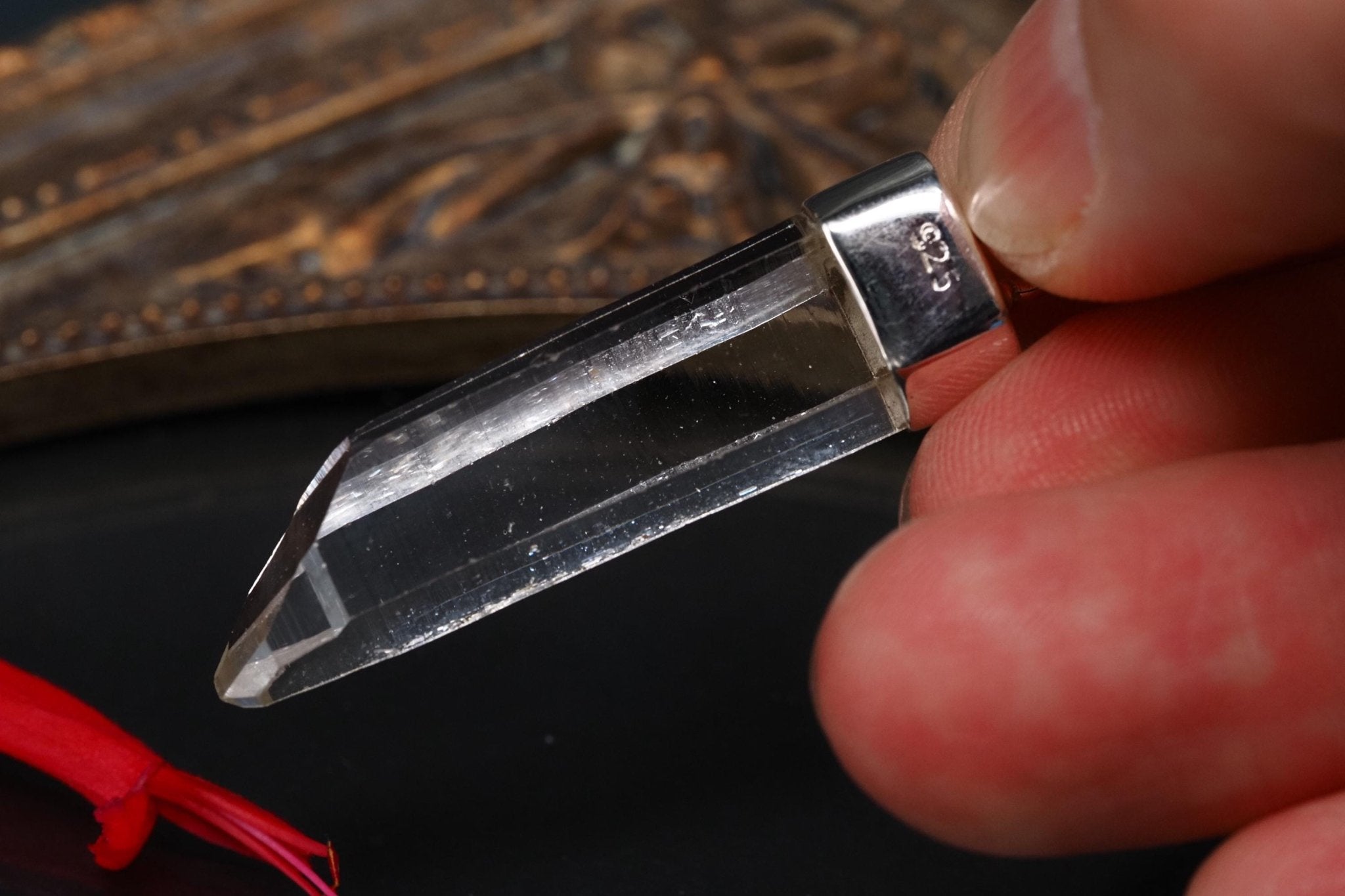 Lemurien Bergkristall Anhänger Silber Länge 45mm mit Öse