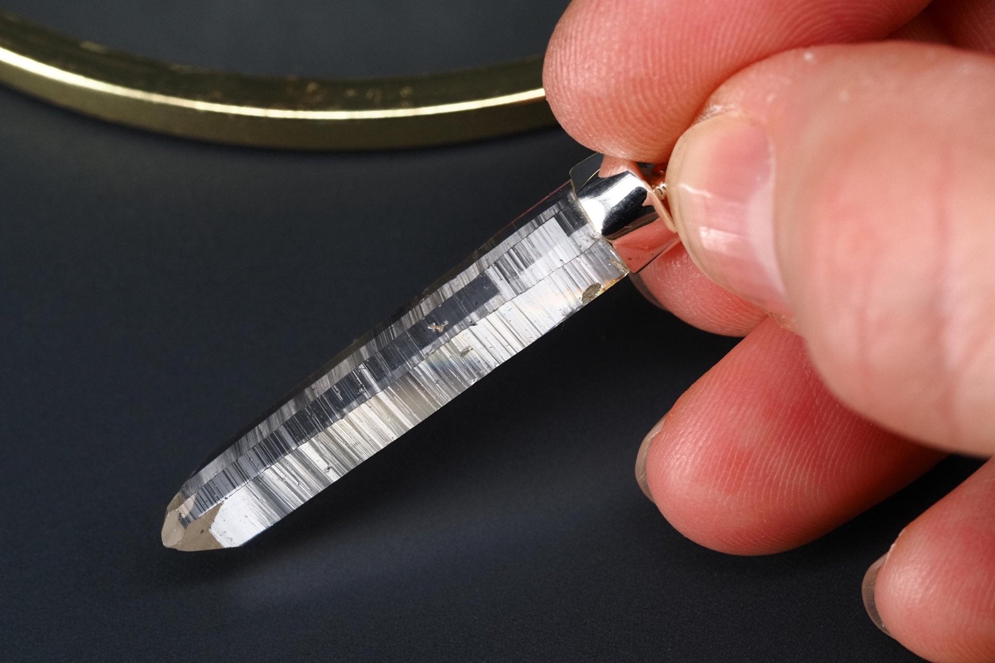 Lemurien Bergkristall Anhänger Silber Länge 49,7mm mit Öse