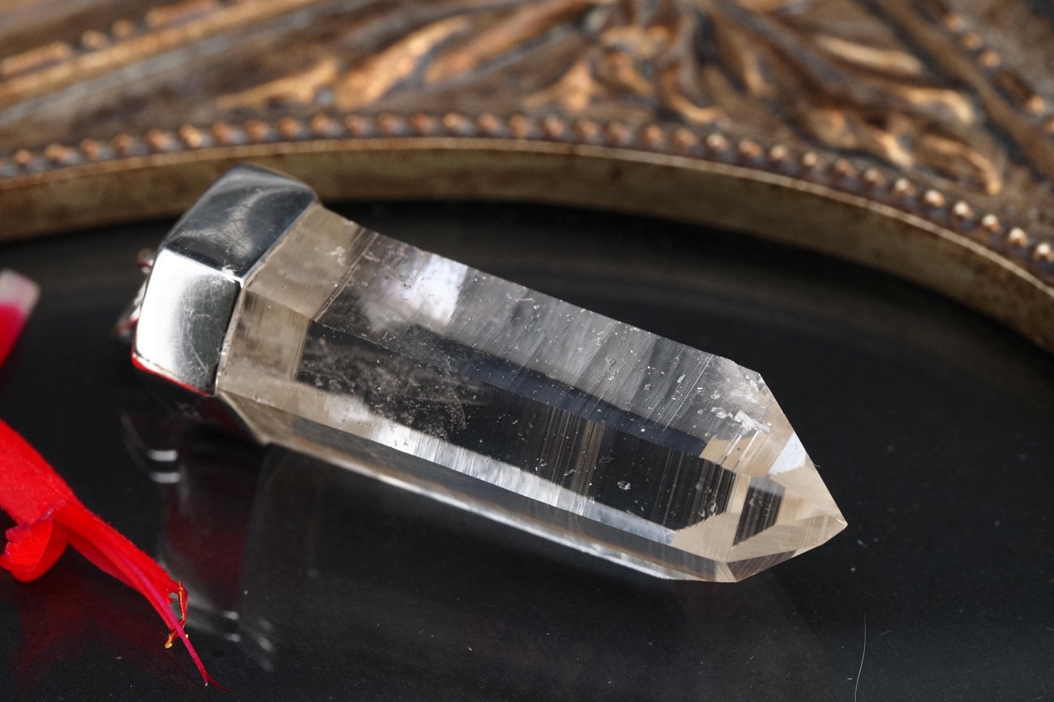 Lemurien Bergkristall Anhänger Silber Länge 49mm mit Öse