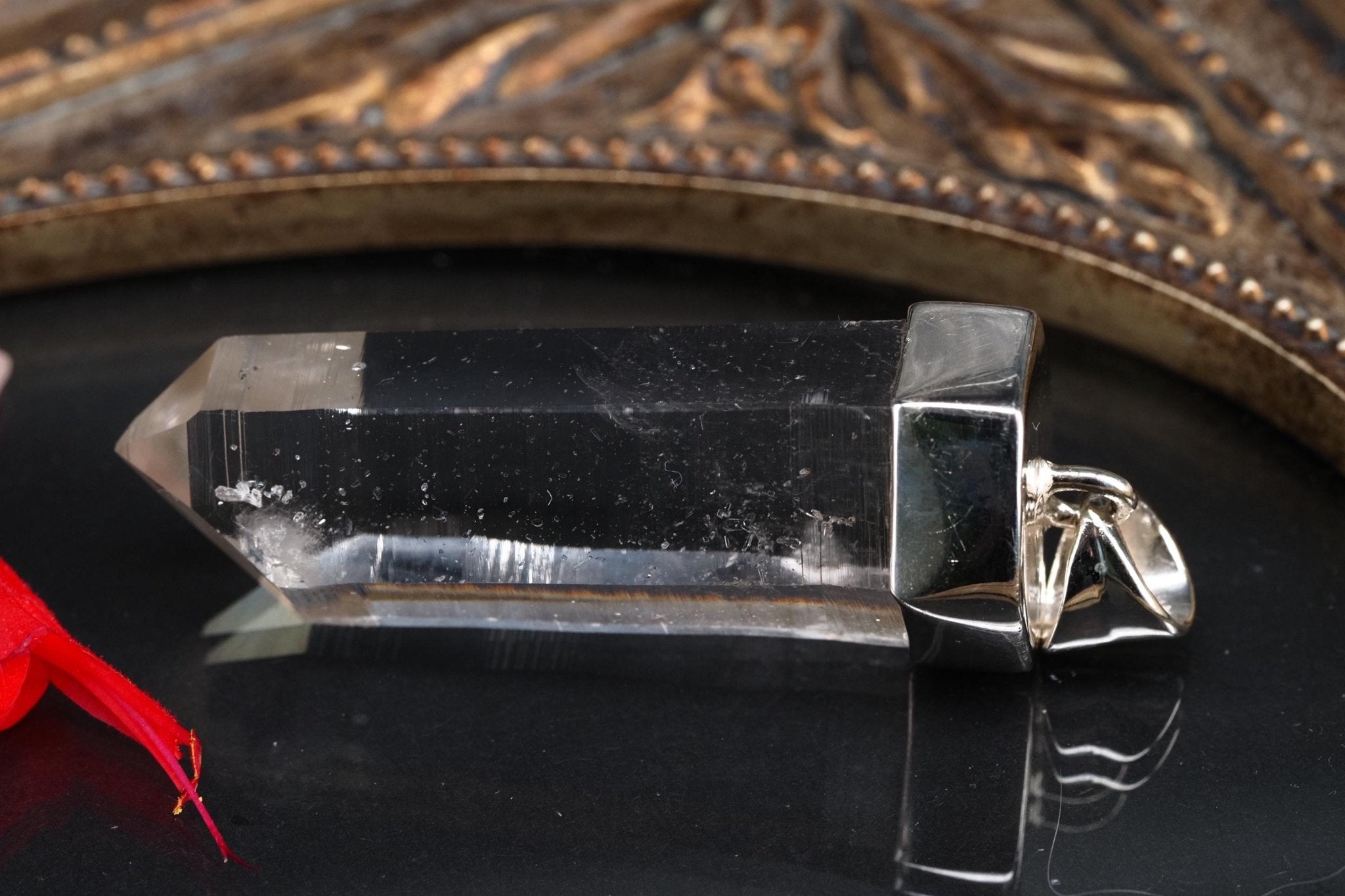 Lemurien Bergkristall Anhänger Silber Länge 49mm mit Öse