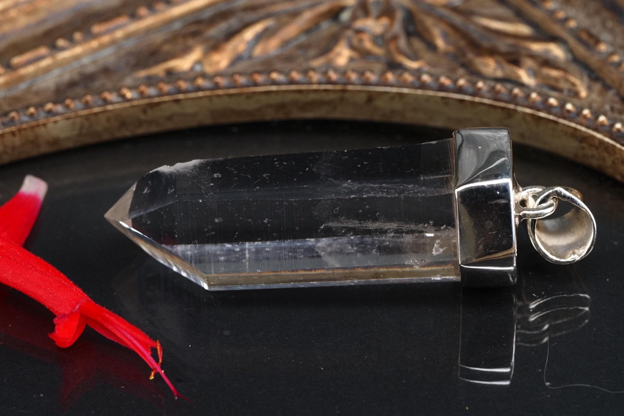 Lemurien Bergkristall Anhänger Silber Länge 49mm mit Öse