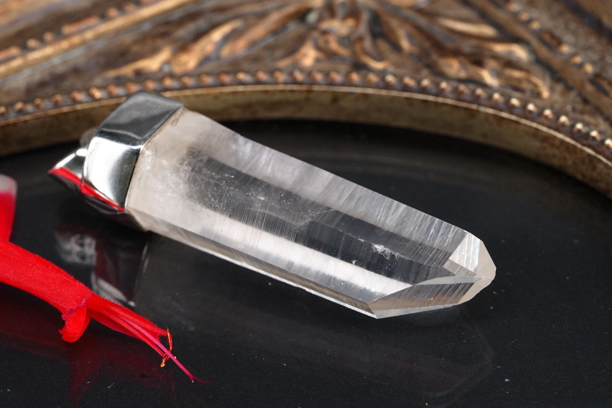 Lemurien Bergkristall Anhänger Silber Länge 50mm mit Öse