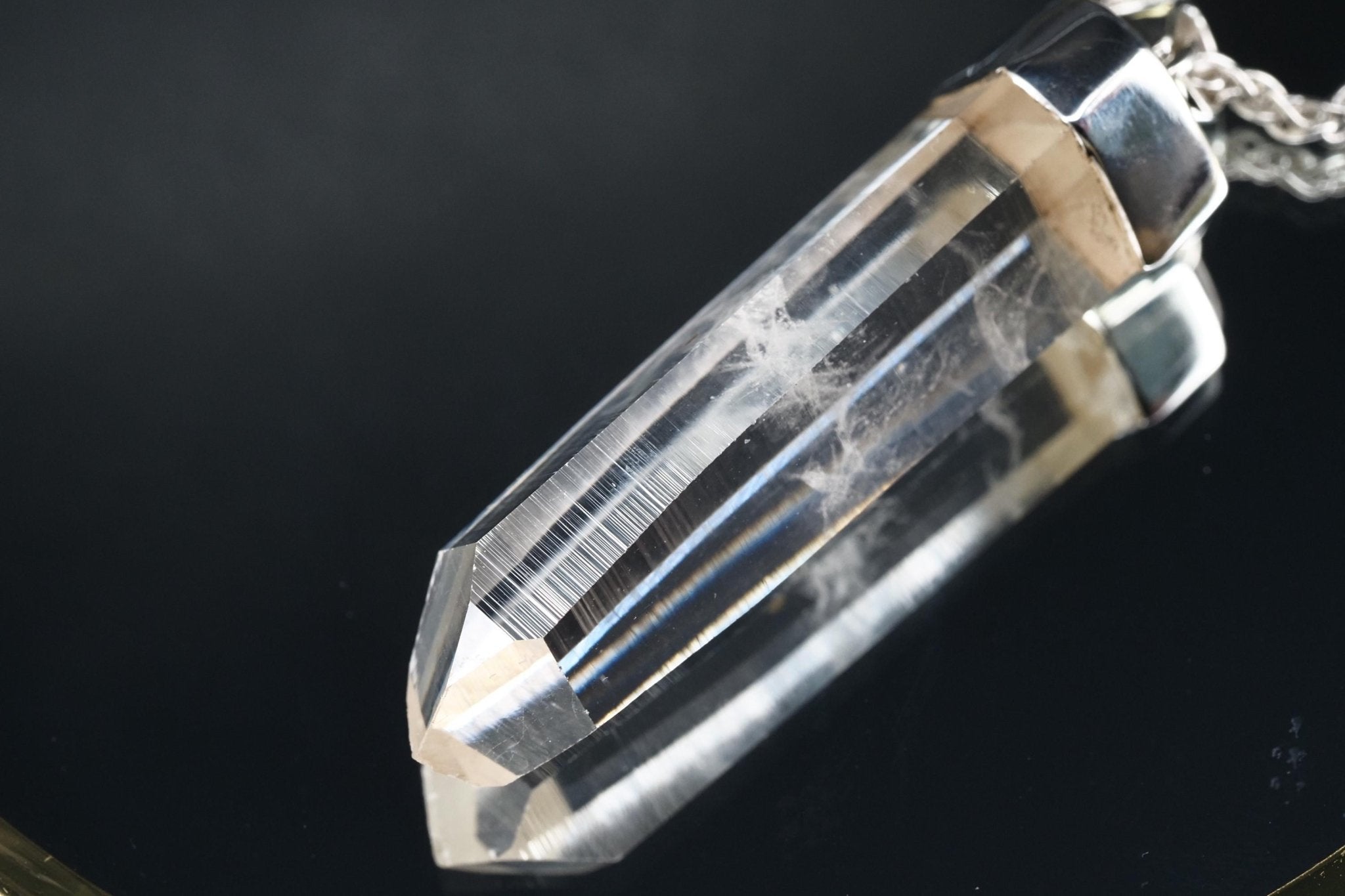 Lemurien Bergkristall Anhänger Silber Länge 54,7mm mit Öse