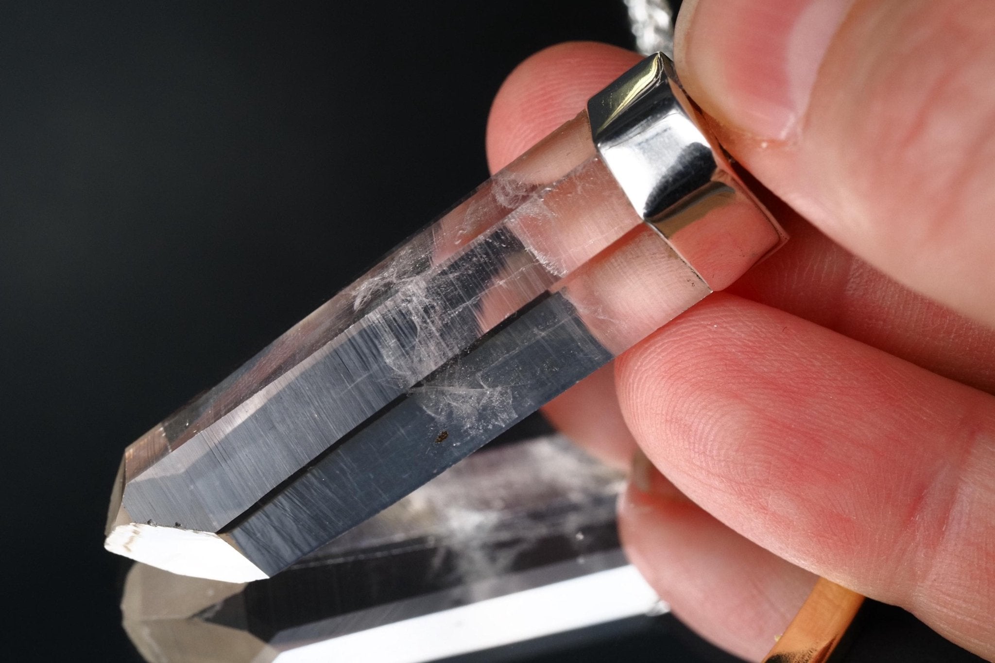 Lemurien Bergkristall Anhänger Silber Länge 54,7mm mit Öse