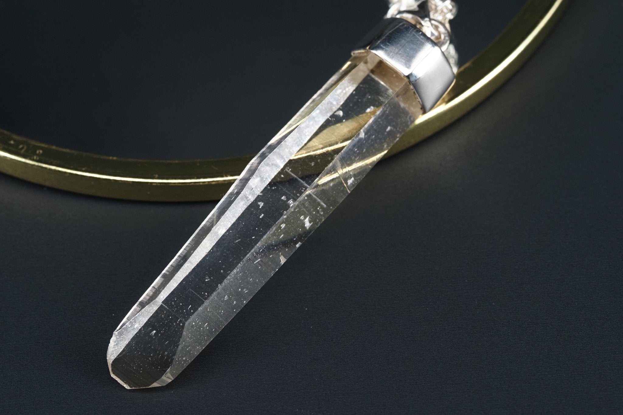 Lemurien Bergkristall Anhänger Silber Länge 60,2mm mit Öse