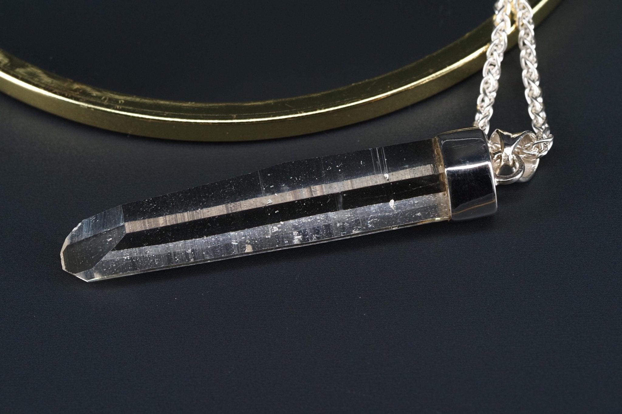 Lemurien Bergkristall Anhänger Silber Länge 60,2mm mit Öse