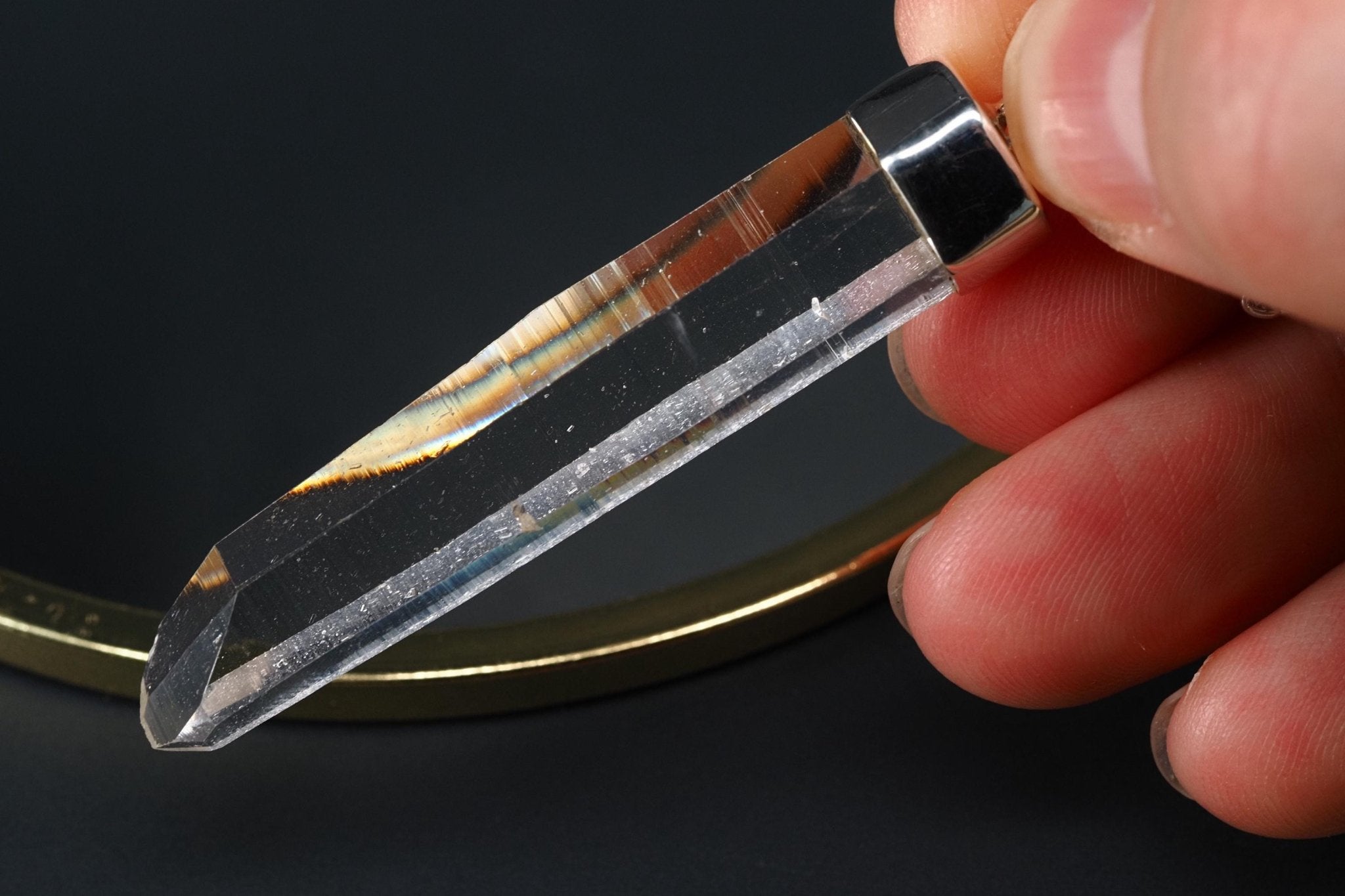 Lemurien Bergkristall Anhänger Silber Länge 60,2mm mit Öse