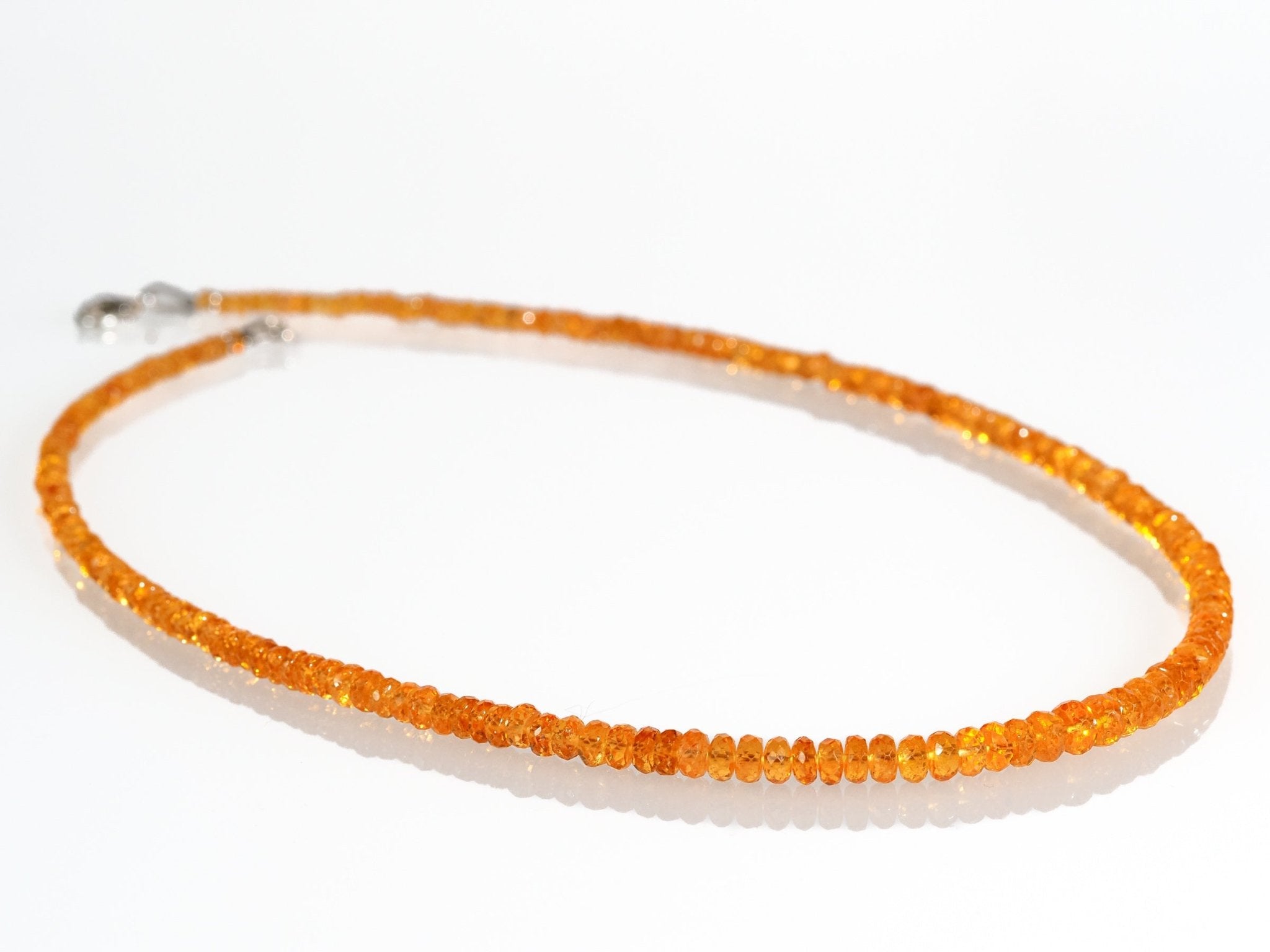 Mandarin Granat Kette 925 Silber – leuchtend & selten