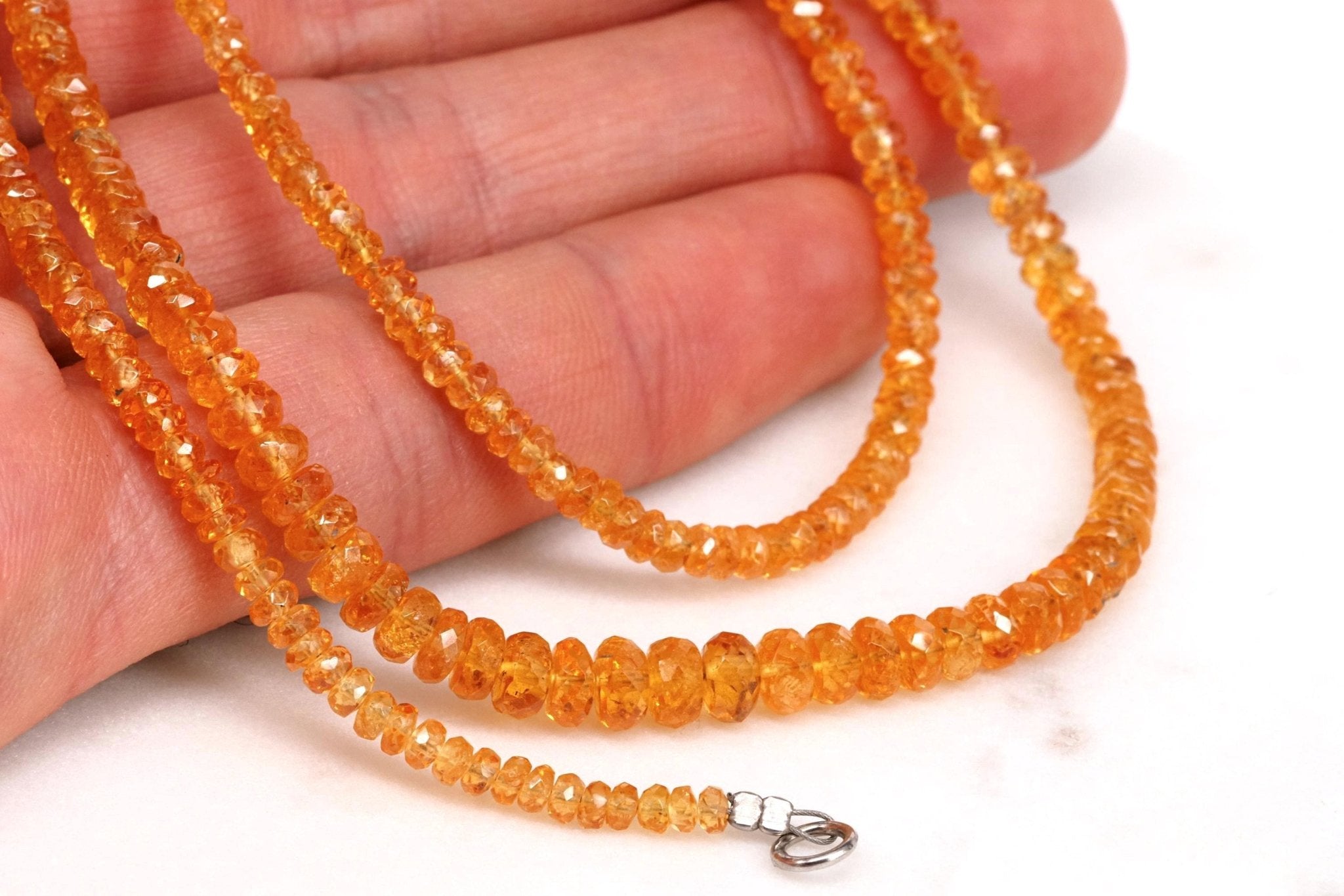 Mandarin Granat Kette lang orange Spessartin 55cm