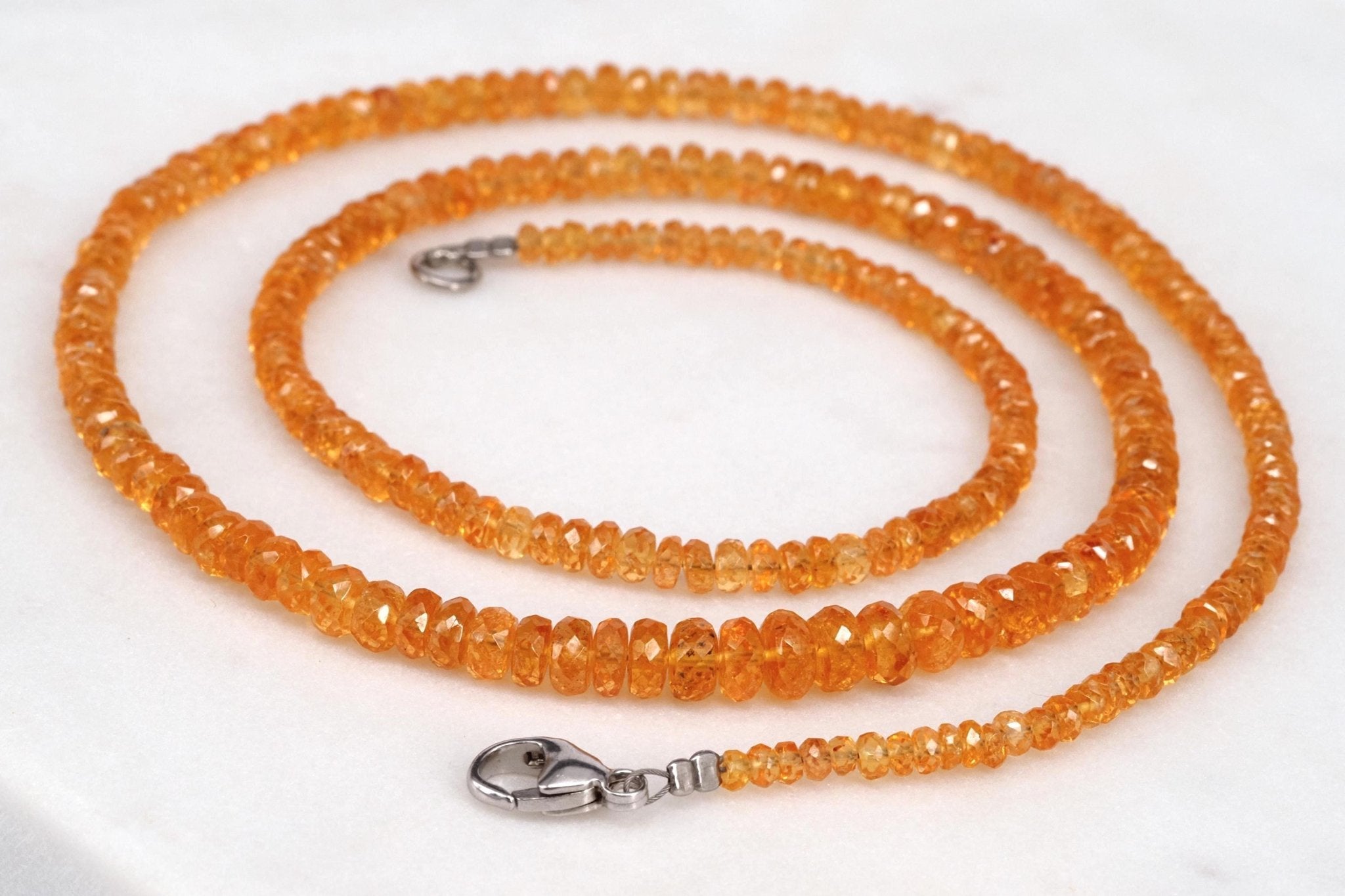 Mandarin Granat Kette lang orange Spessartin 55cm