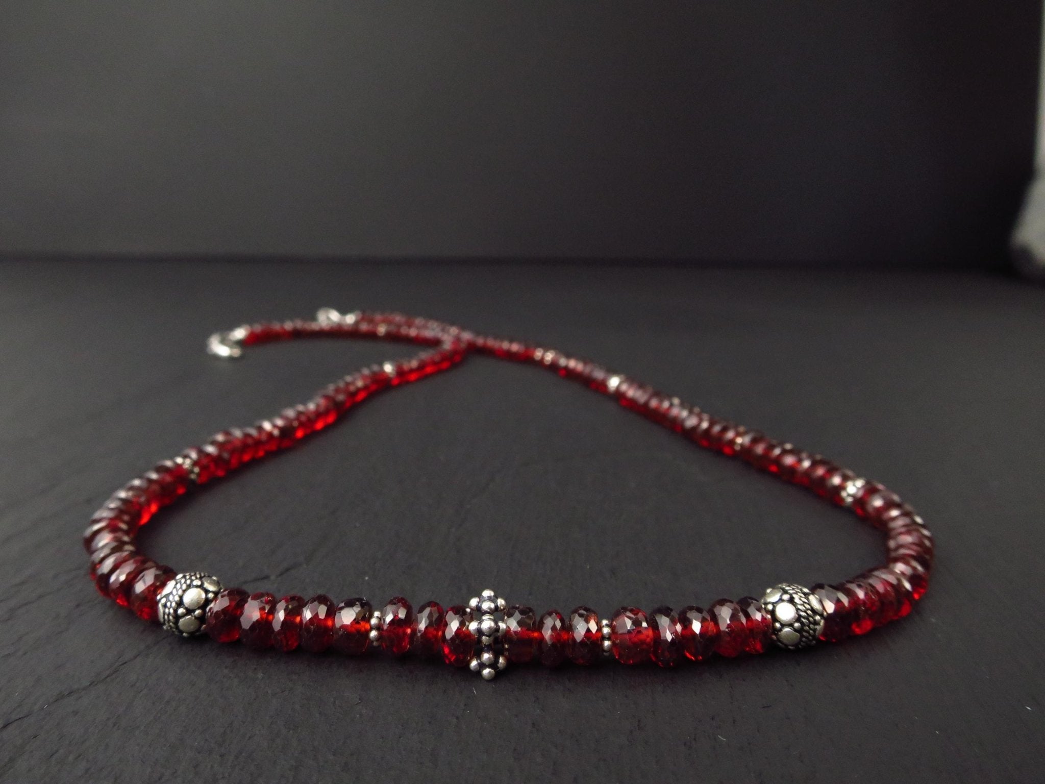 Mosambik Granat Halskette rotes Edelstein Collier