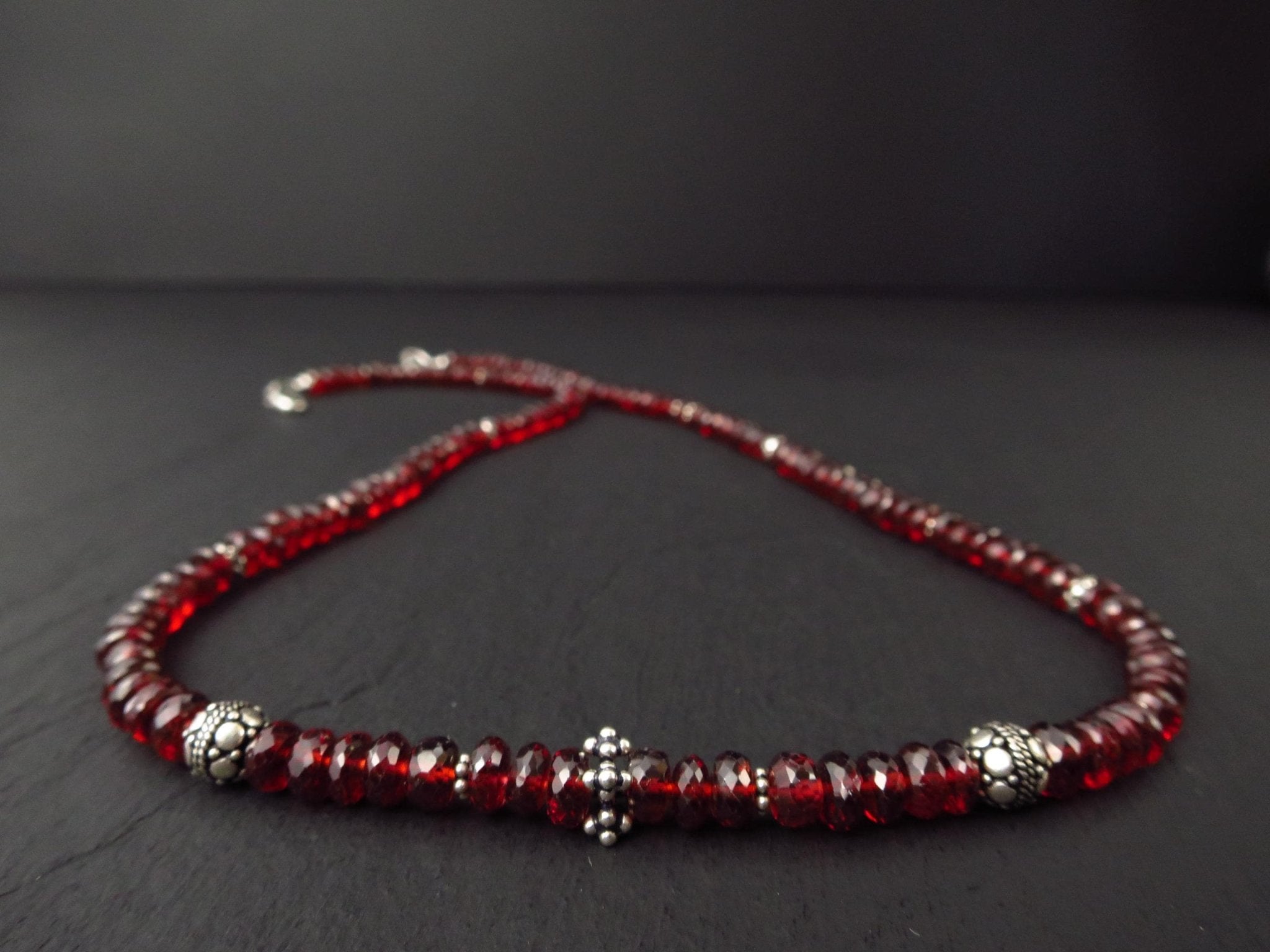 Mosambik Granat Halskette rotes Edelstein Collier
