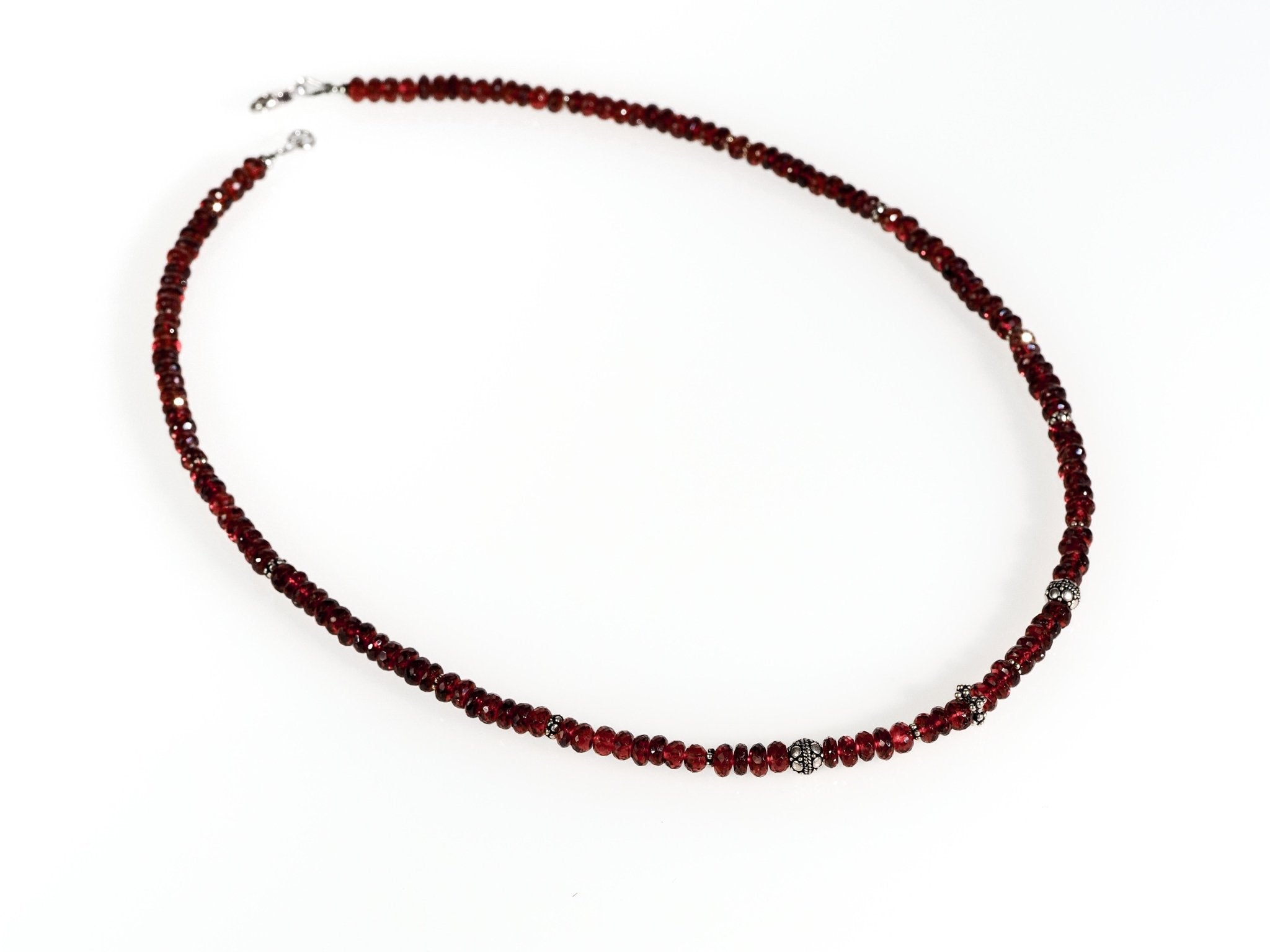 Mosambik Granat Silber Kette rotes Edelstein Collier
