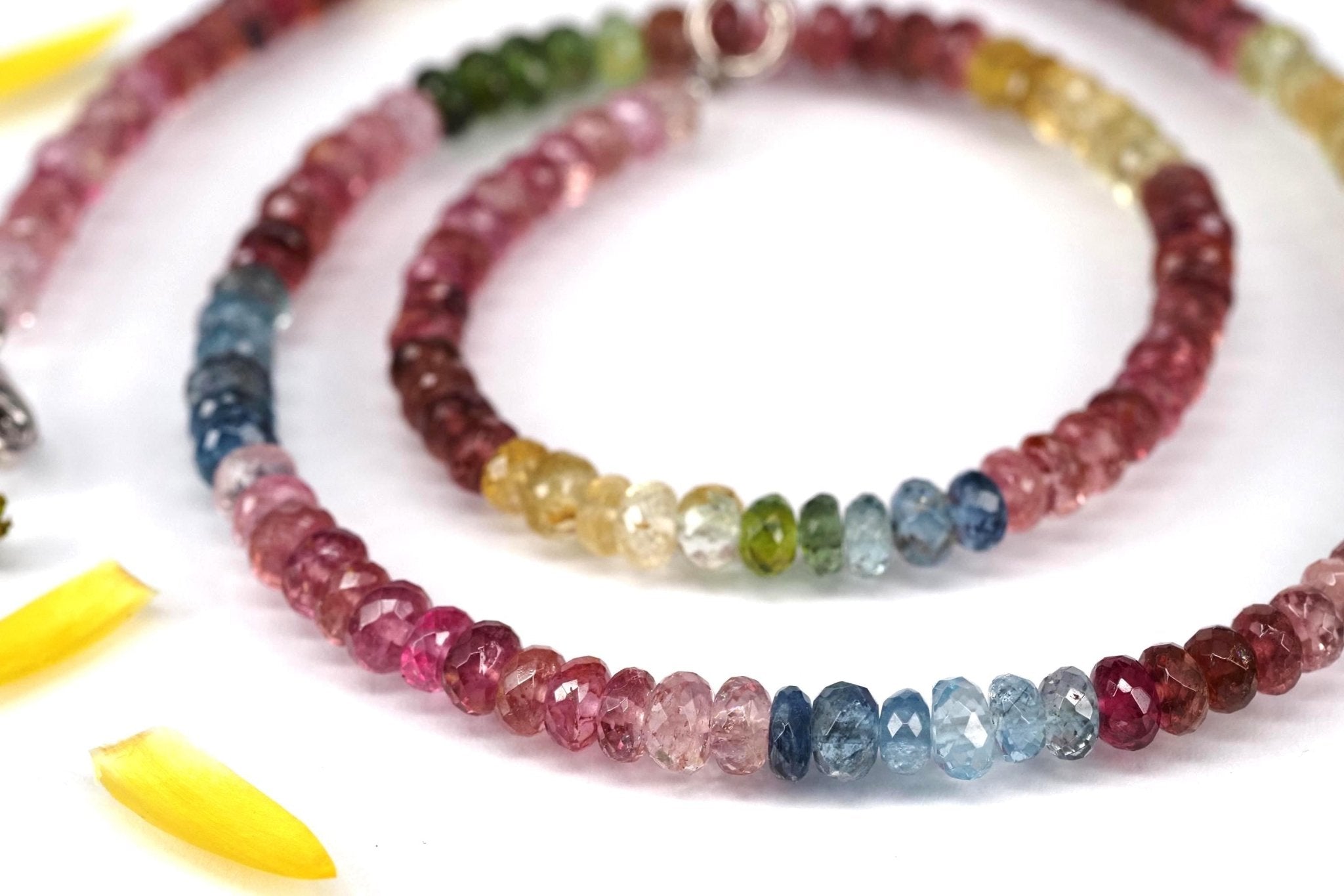 Multicolor Turmalin Halskette facettiert 46 cm lang