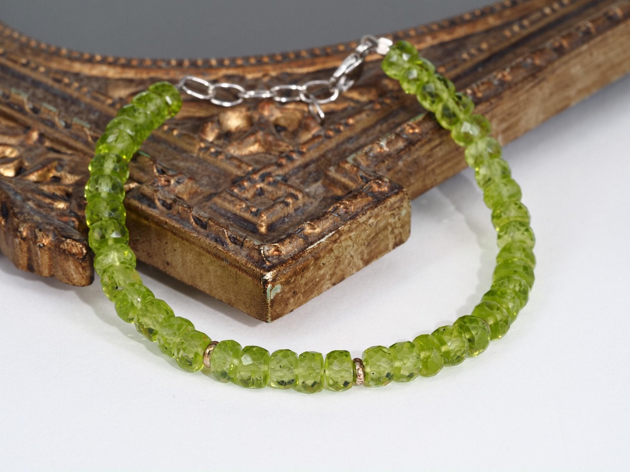 Peridot Armband grünes Edelsteinarmband 16,5 - 19,5 cm