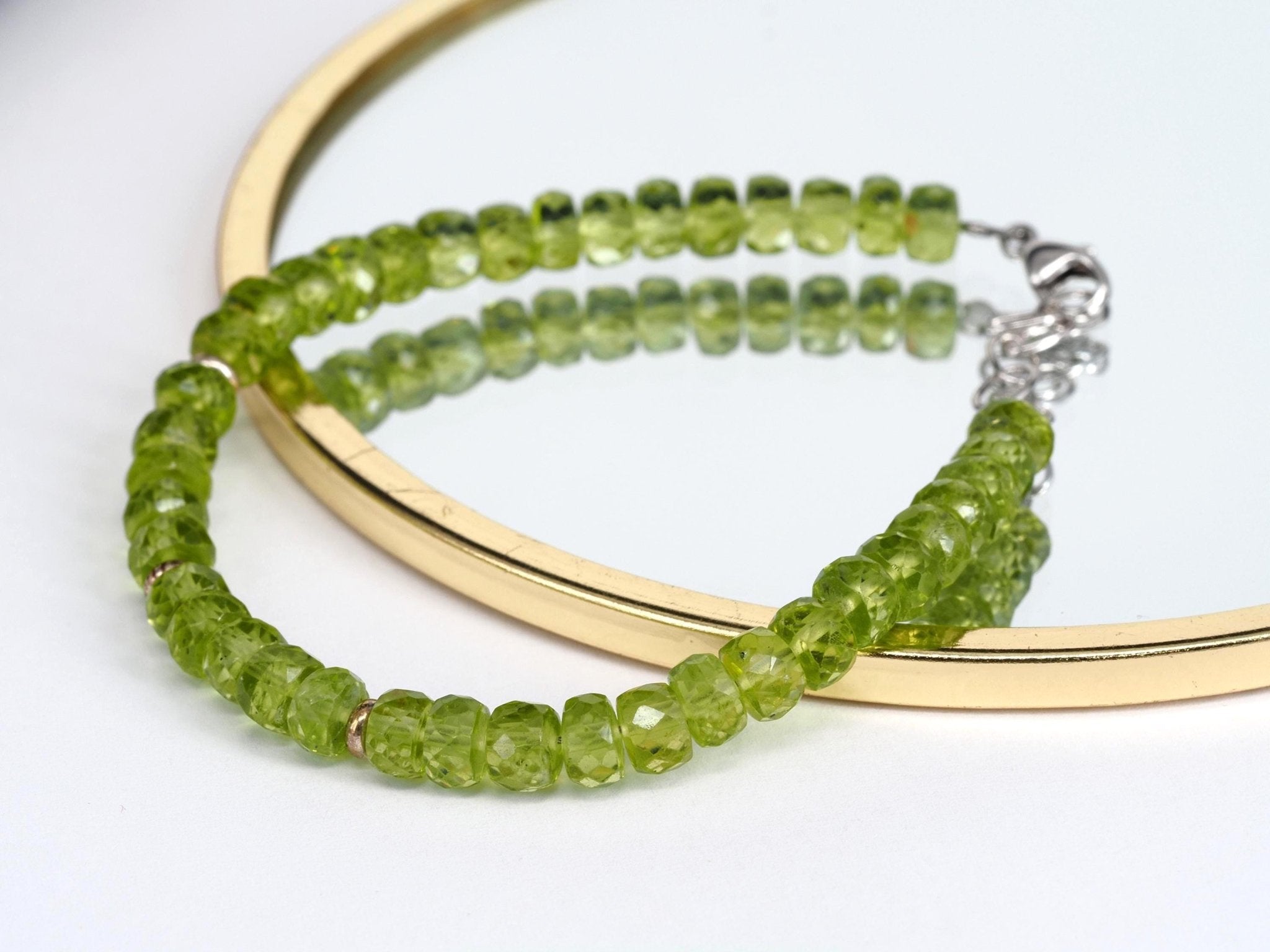 Peridot Armband grünes Edelsteinarmband 16,5 - 19,5 cm