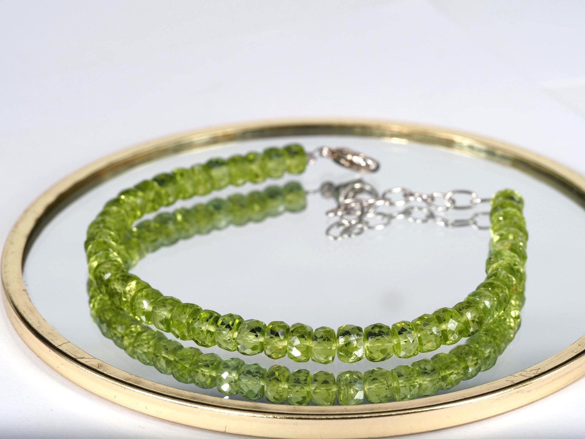 Peridot Armband grünes Edelsteinarmband 18,5 - 22cm
