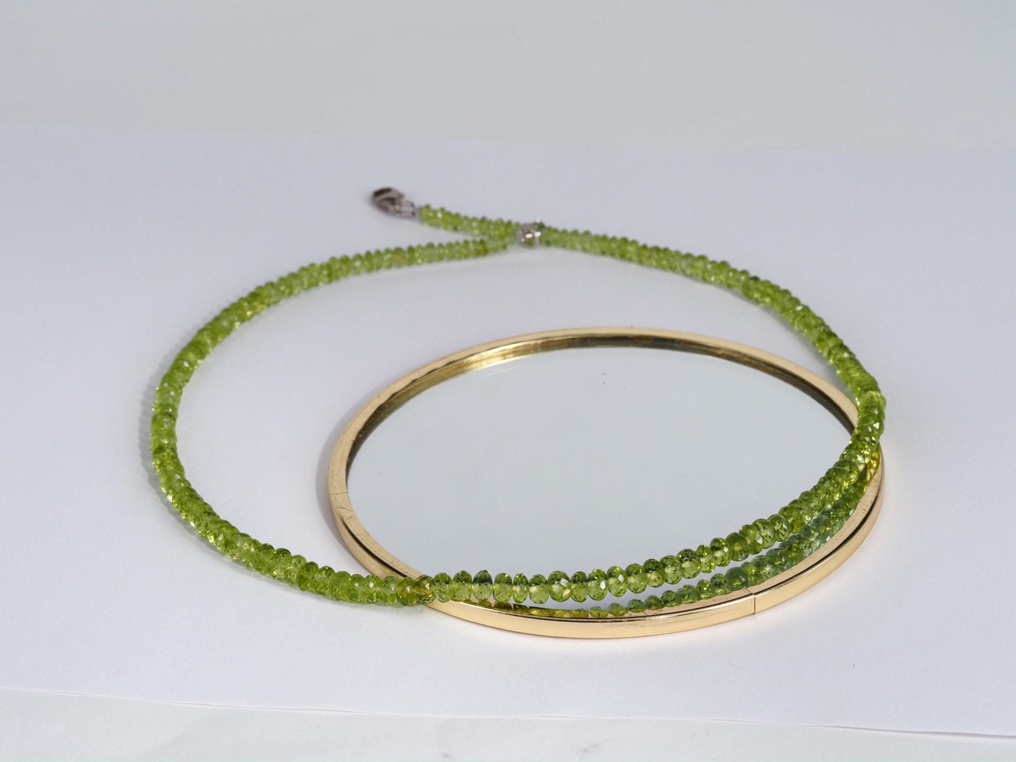 Peridot Kette grün 46cm Edelsteinkette Sterling Silber