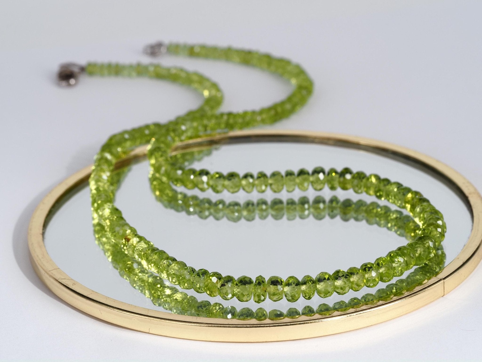 Peridot Kette grün 46cm Edelsteinkette Sterling Silber