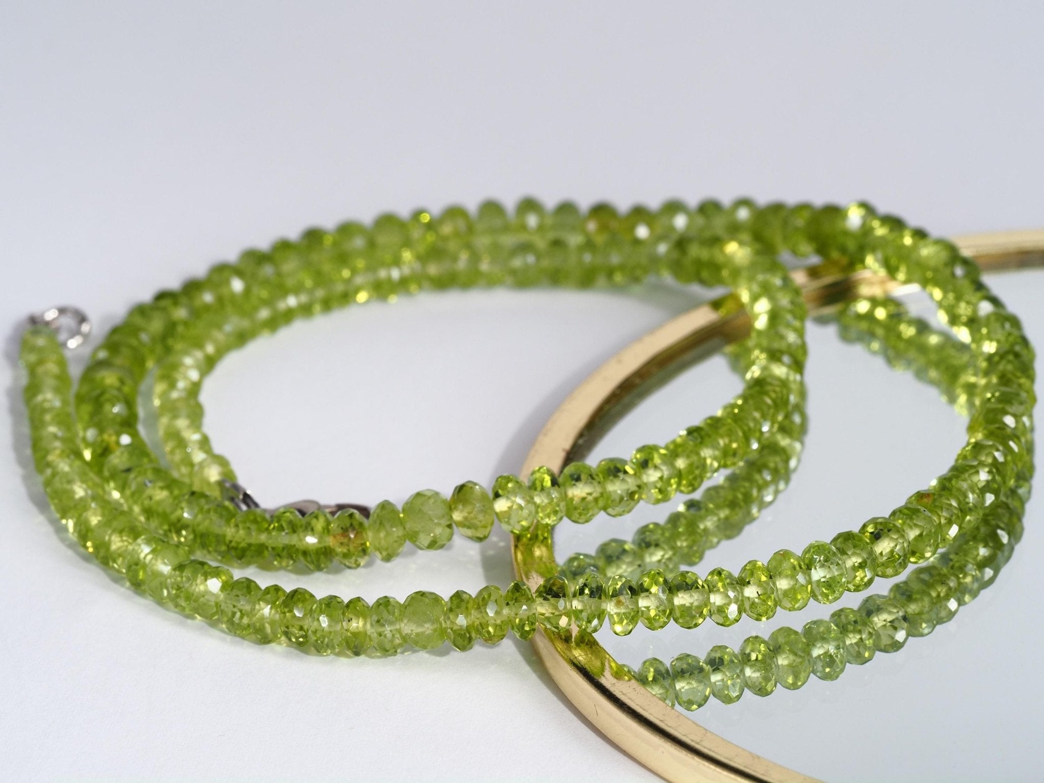 Peridot Kette grün 46cm Edelsteinkette Sterling Silber